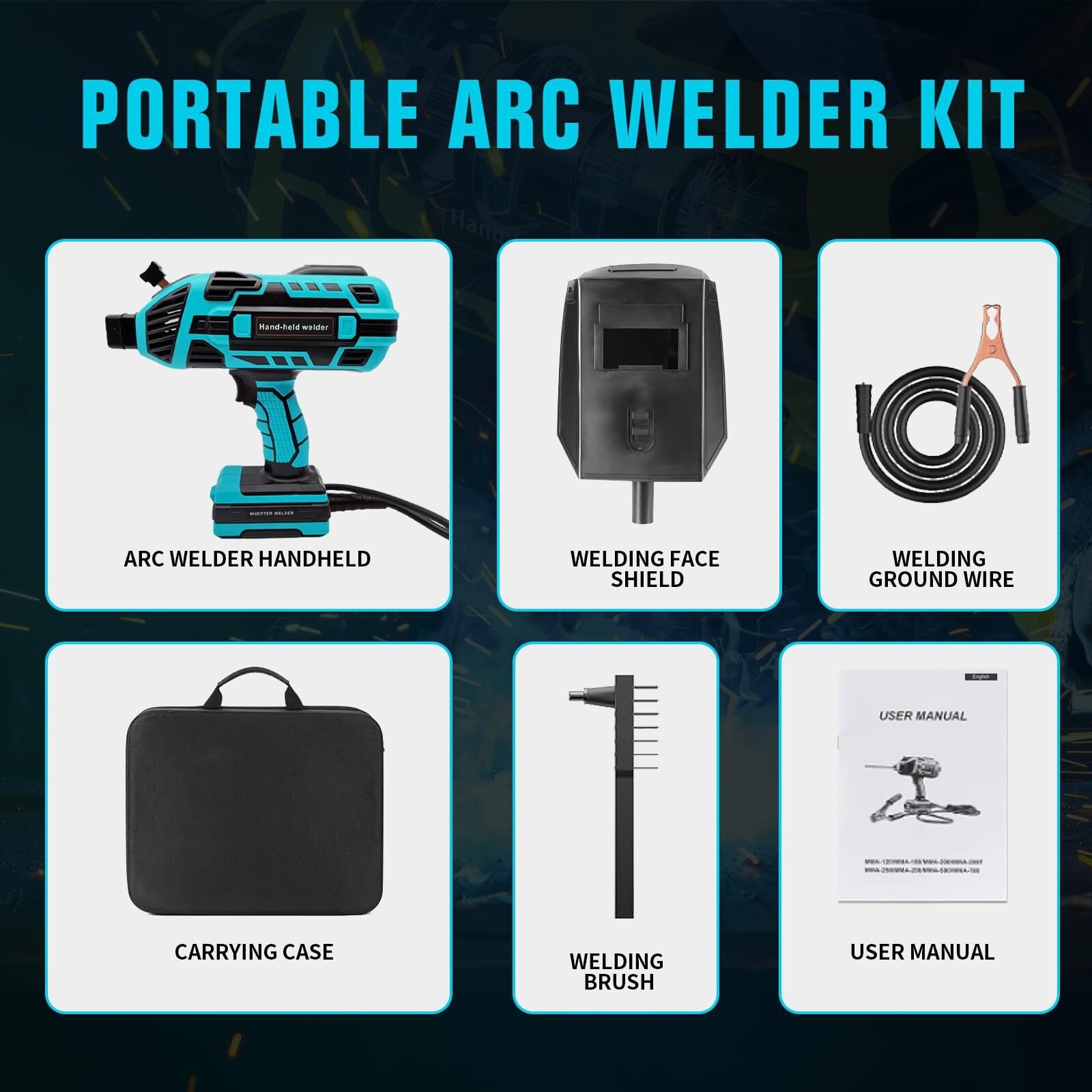 TRQWH 120A Handheld ARC Welder Kit for 1/16"-1/8" Rods 110V Stick Welder Machine