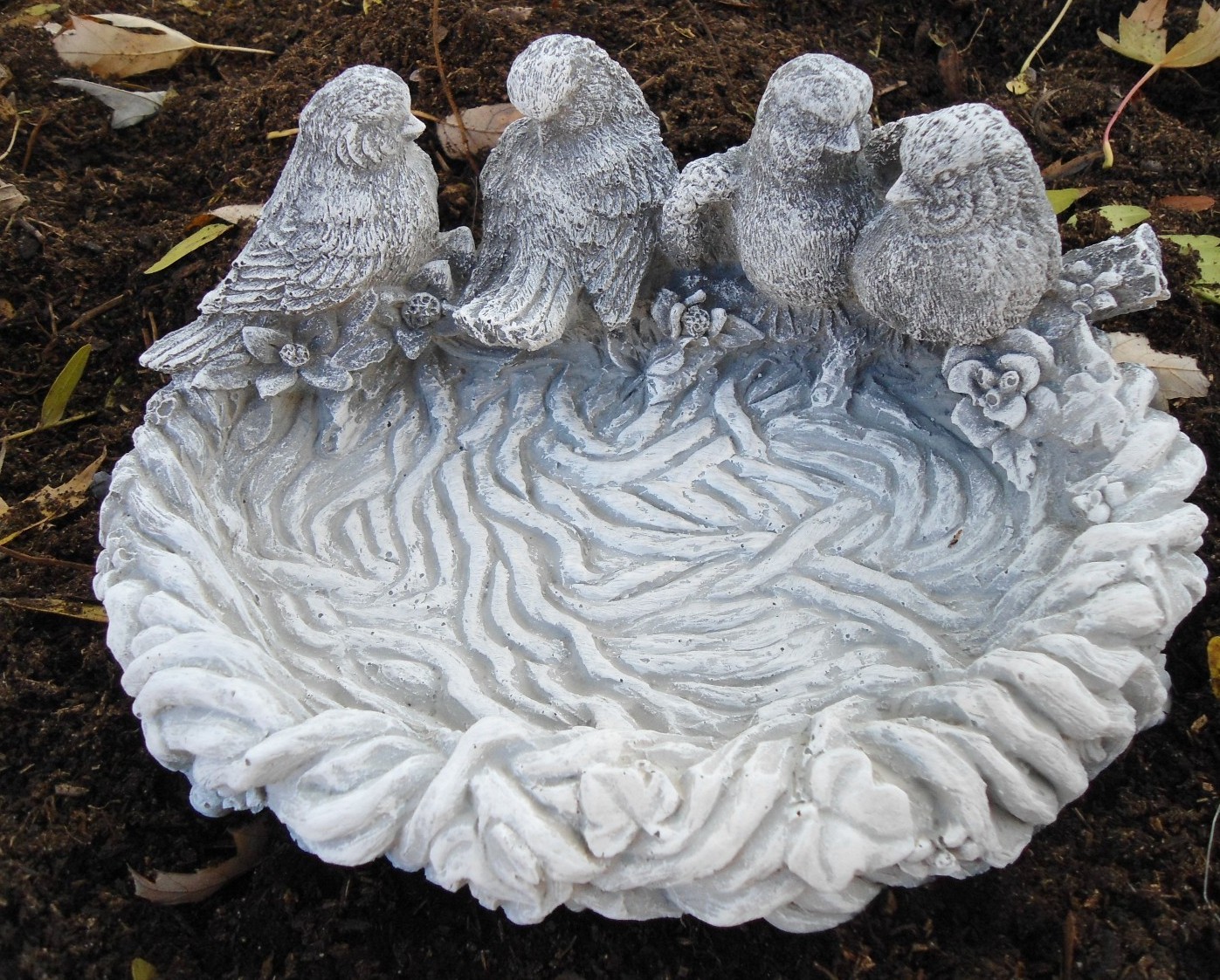 Latex bird birdbath mold plastic support concrete mould 9" x 7" x up to 3.5"H