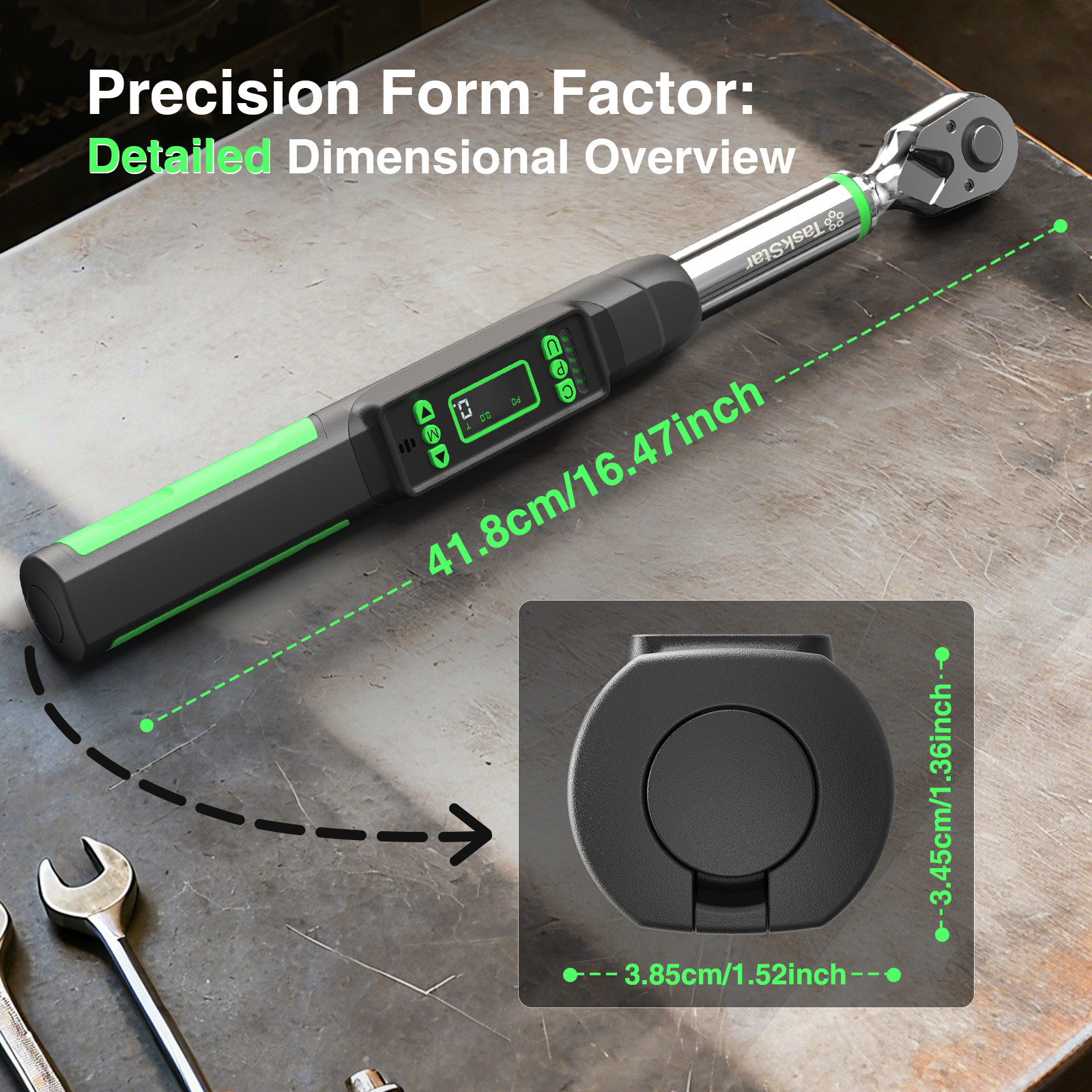 Taskstar Digital Torque Wrench 3/8 Drive 0–162 ft-lbs/ 0-220N.M ±2% Accuracy