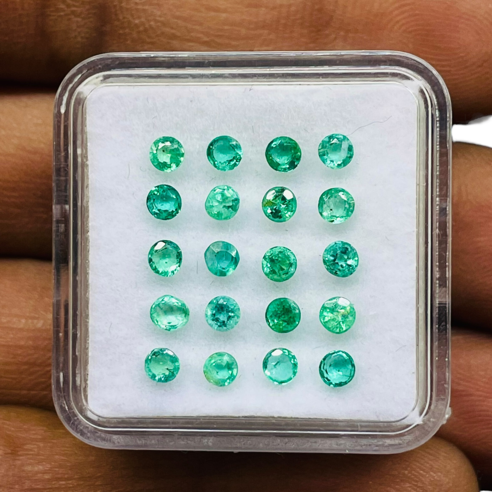 20 Pcs Natural Colombian Emerald 2.7mm Round Cut Loose Untreated Gemstones Lot