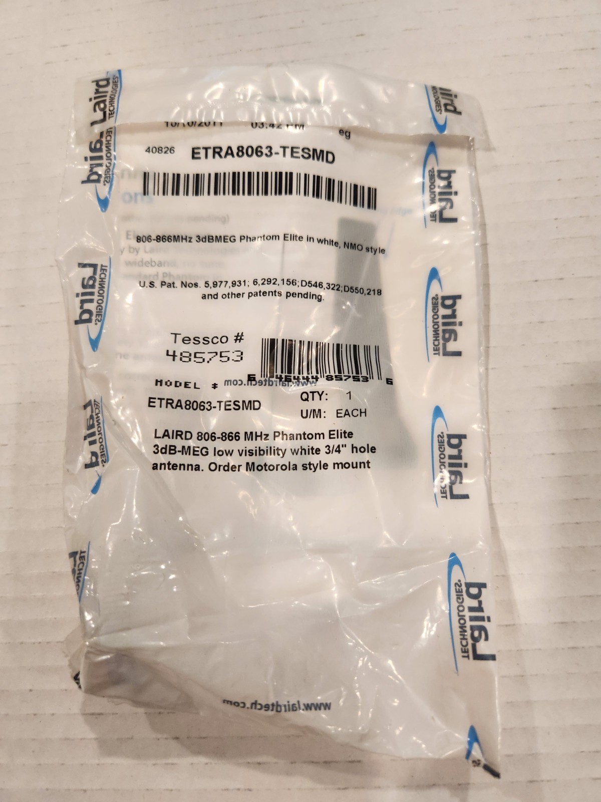 Laird ETRA8063-TESMD 806-866 MHz Elite White Phantom Antenna