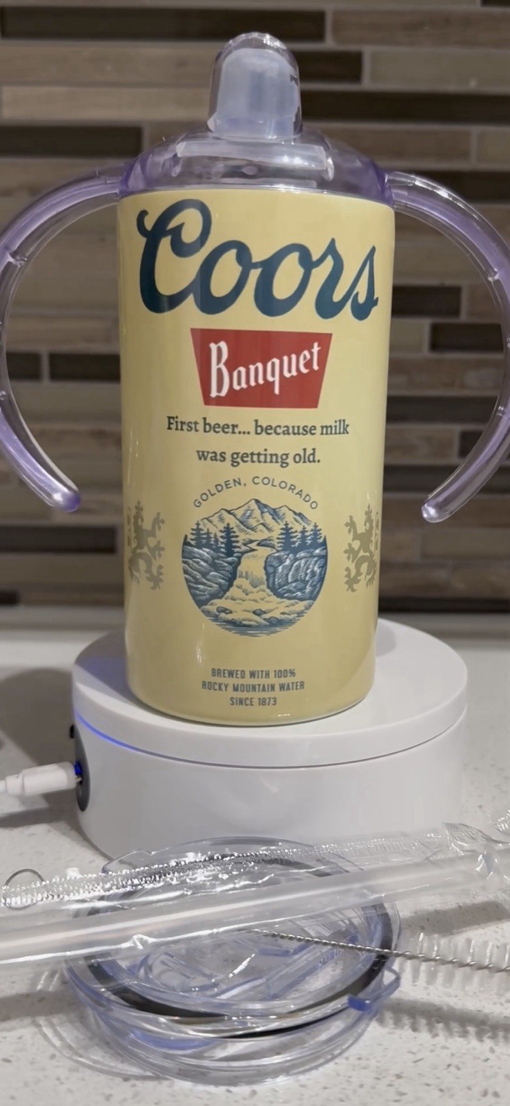 Coors Banquet Sippy Cup – 12oz Stainless Steel – Big Kid Style!