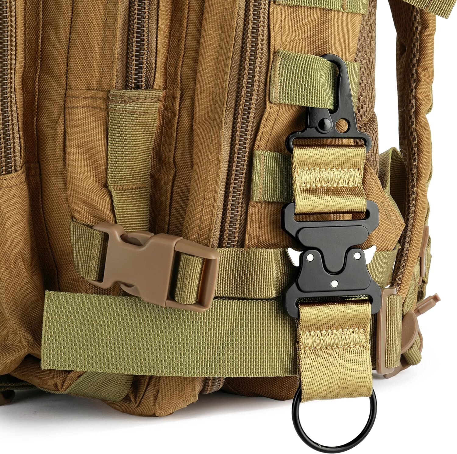 Tactical Keychain with Heavy Duty Quick Release Metal Buckle EDC Gear Clip Ring