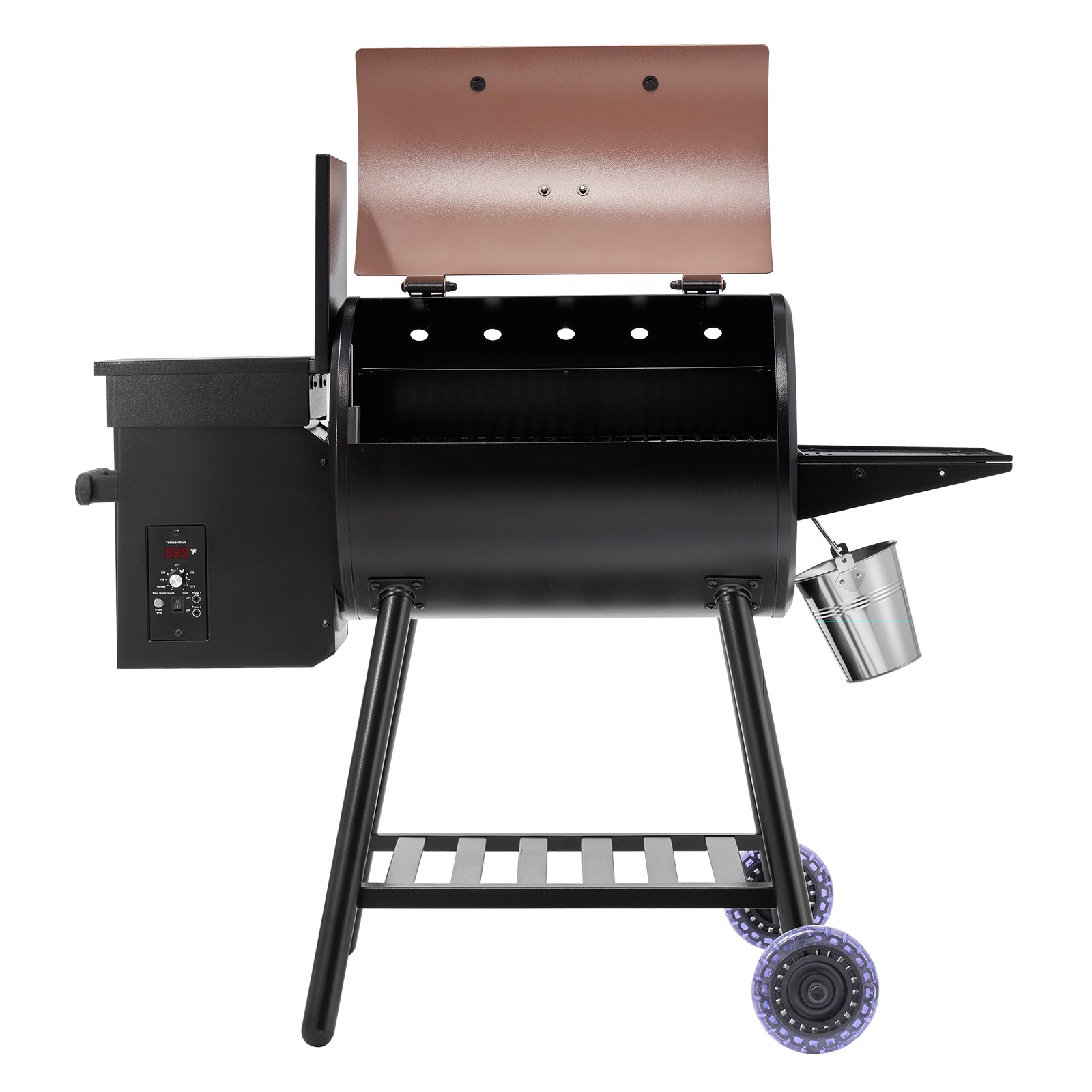 Wood Pellet Grill Smoker Outdoor Electric BBQ Grills 456 Sq.in Cook Area
