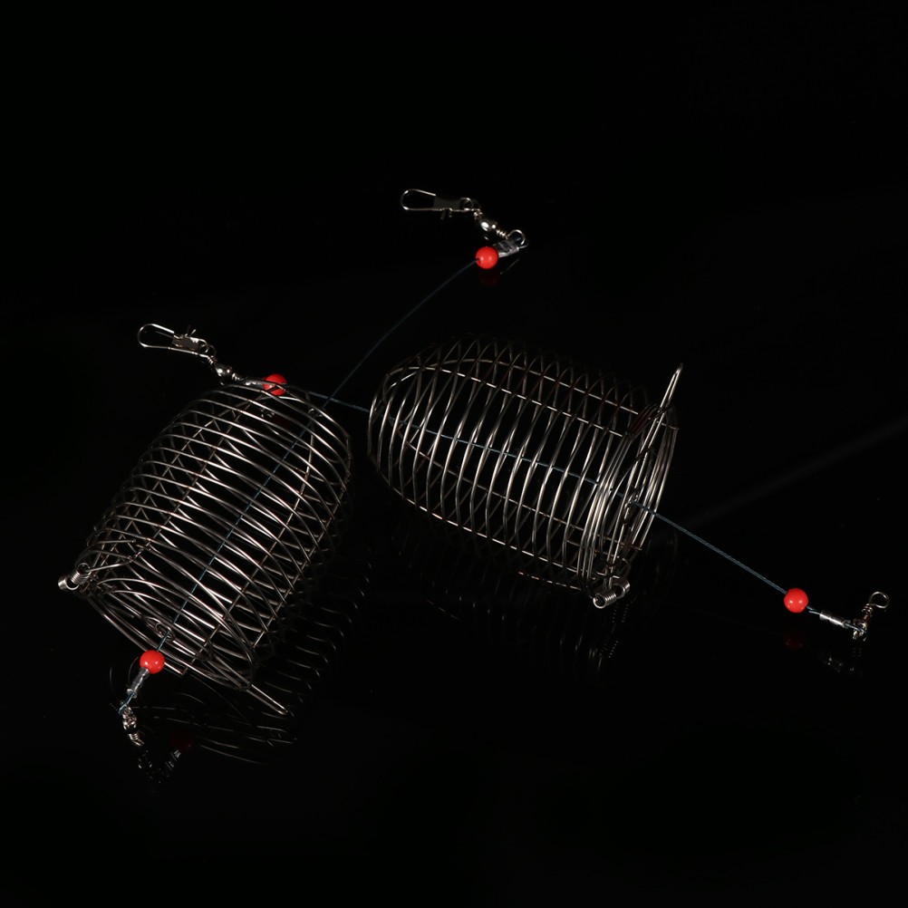 6Pcs Fishing Bait Cage Medium Stainless Steel Lure Holder for Anglers