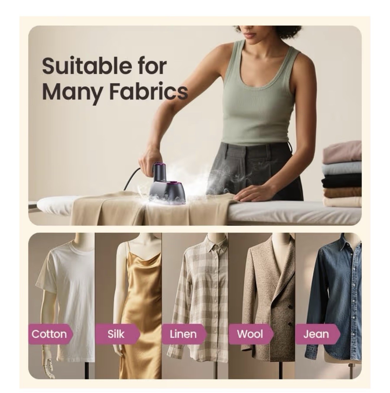 Jack ＆ Rose Travel Steamer Iron for Clothes,1200w Iron Steamer Portable Travel