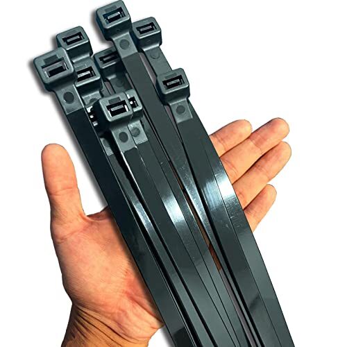 Black Zip Ties Heavy Duty 20 Inch Outdoor, 250lb Extra Large Assorted Sizes