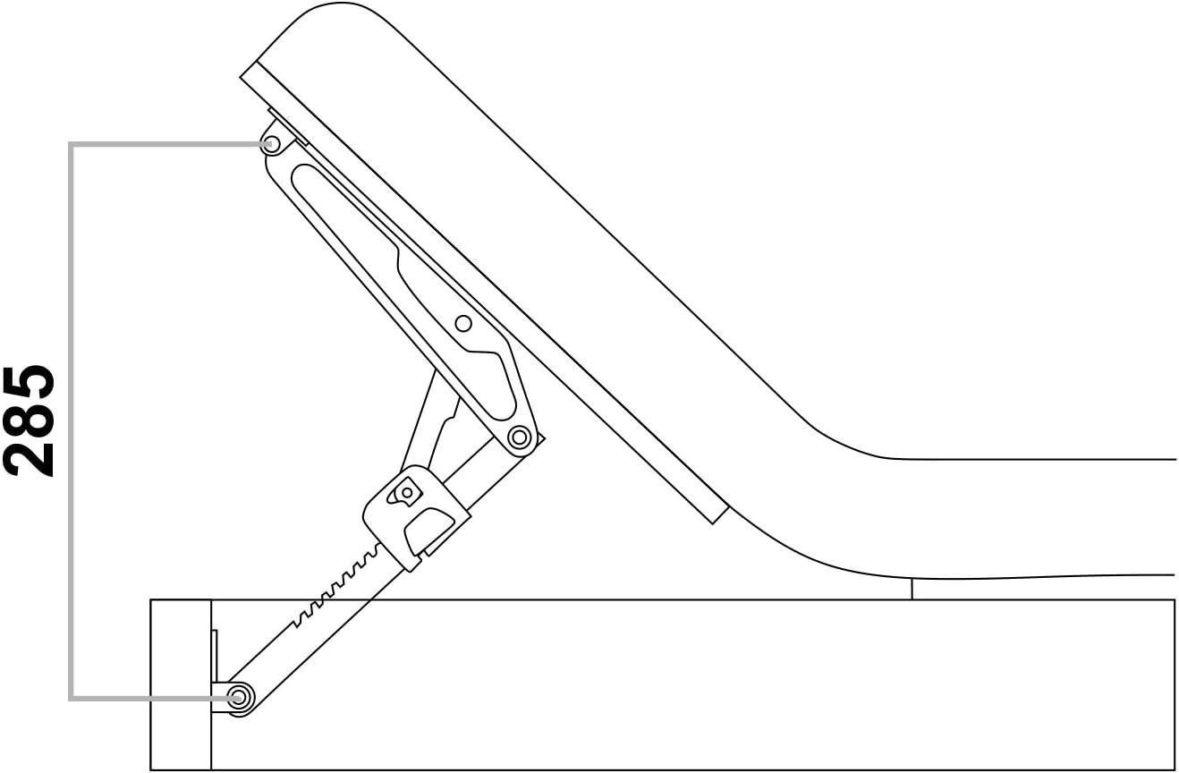 Hardware Ratchet Headrest Fitting for Beds, Desk Lids, Drafting Tables, And