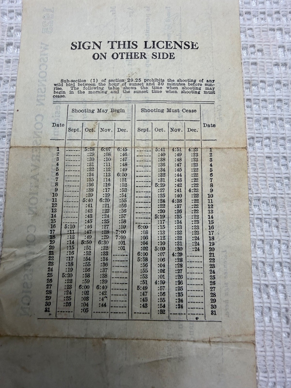 VTG 1925-26 Wisconsin Conservation Commission Resident Trapping License Burnett