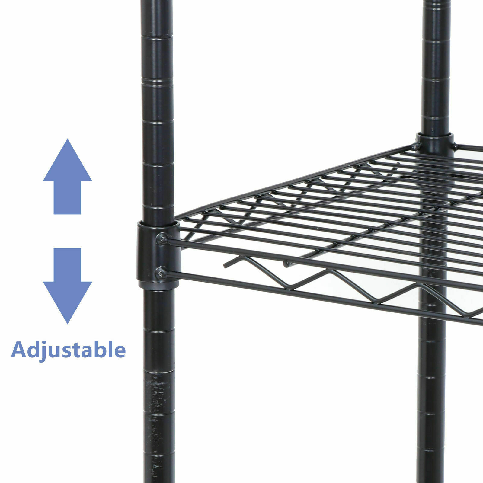 2PCS 5-Tier Wire Shelving Unit Rack Large Space Shelves Stroage Rolling 4 Wheels