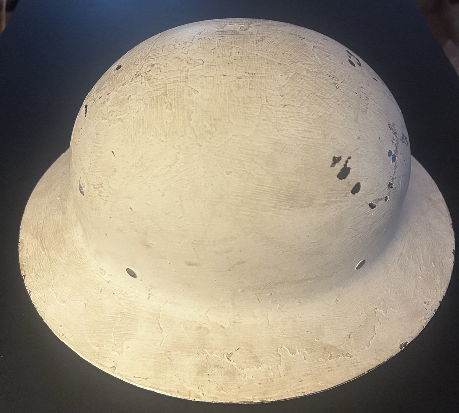 Vintage WWII Metal Helmet O.C.D. Office Civil Defense White Steel Helmet