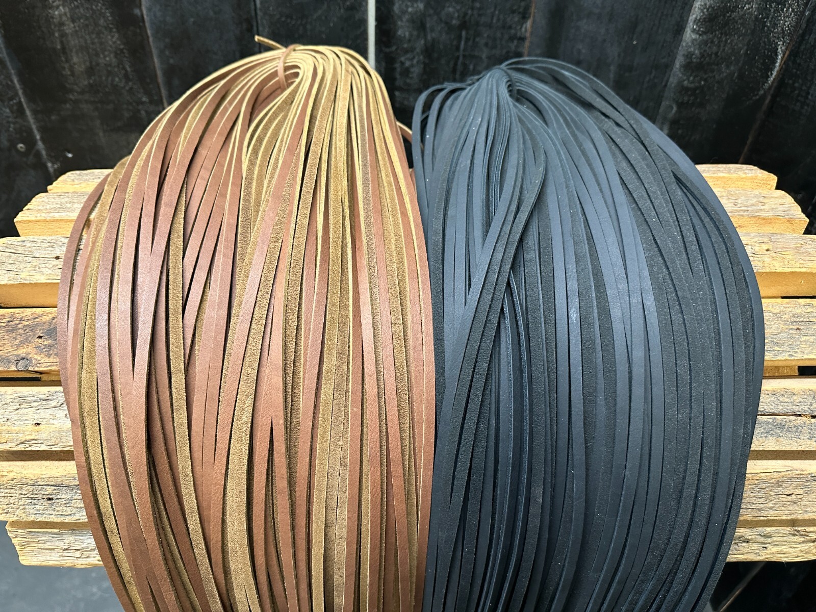 BLACK Genuine Leather Lace 1/4” x 72” Strip Cord Braiding String Lacing 6mm