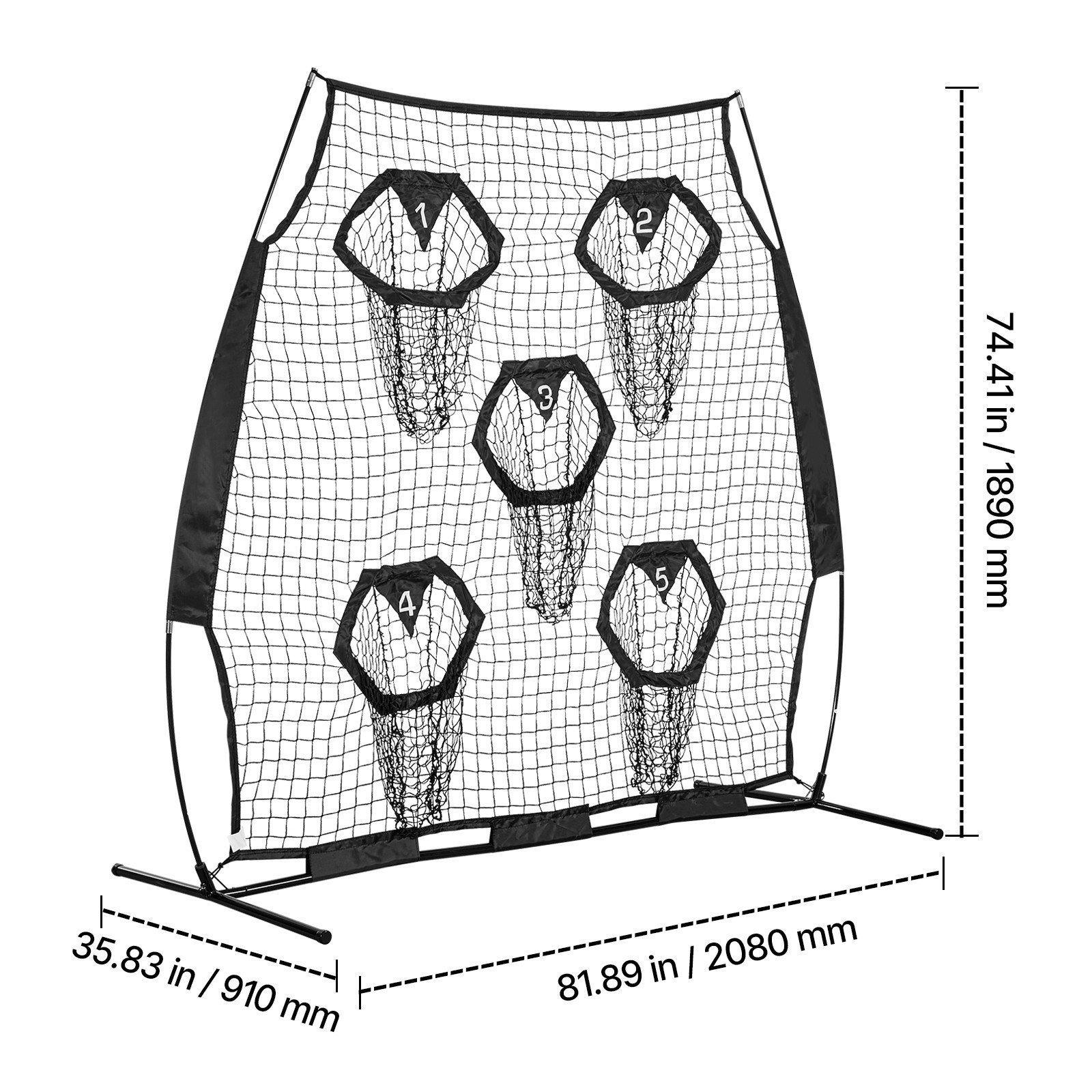 Uimoso 6x6ft Portable Football Throwing Net for QB Training and Practice - Black