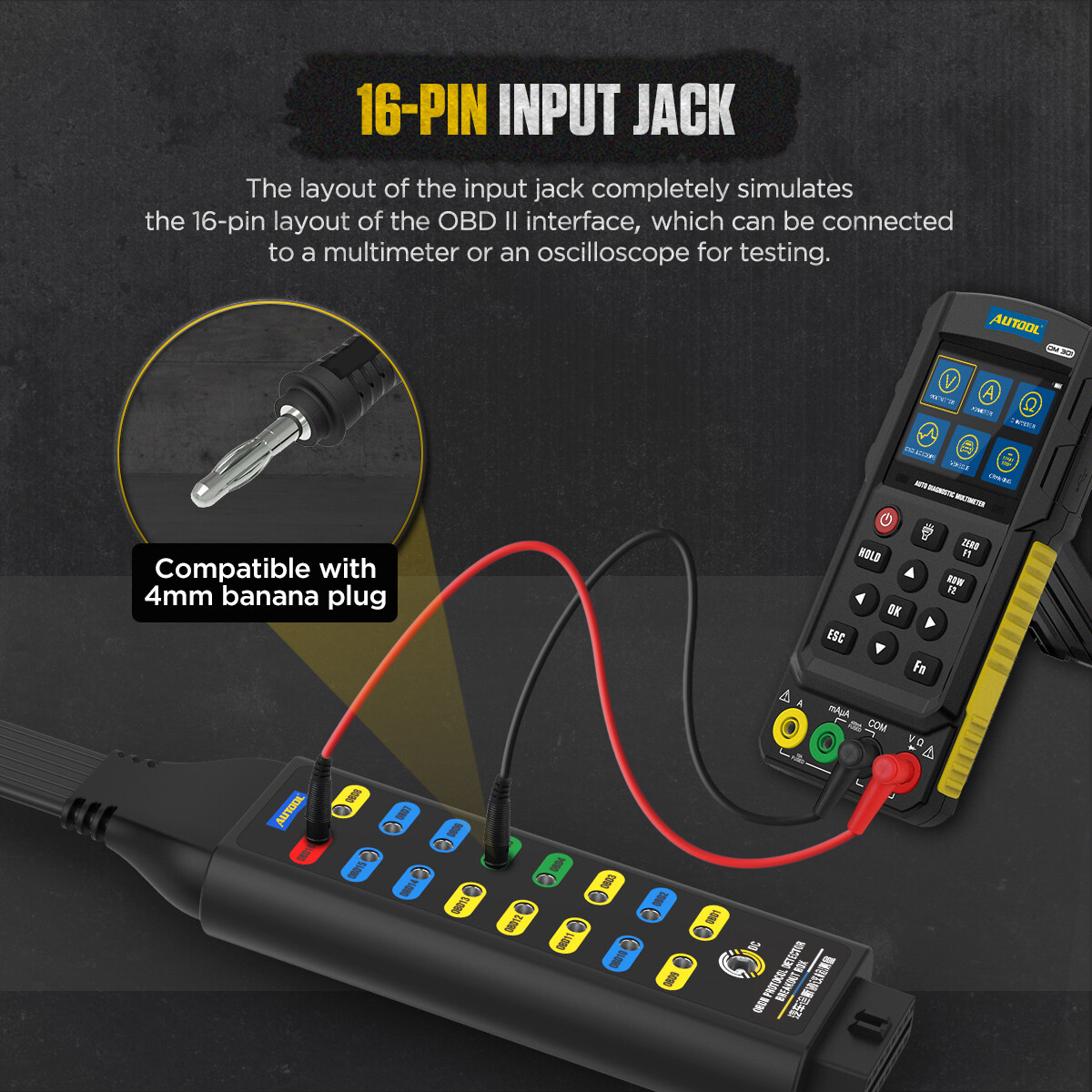 OBD2 Breakout Box OBDII Protocol Detector CAN Test Box Car Break Out Tester