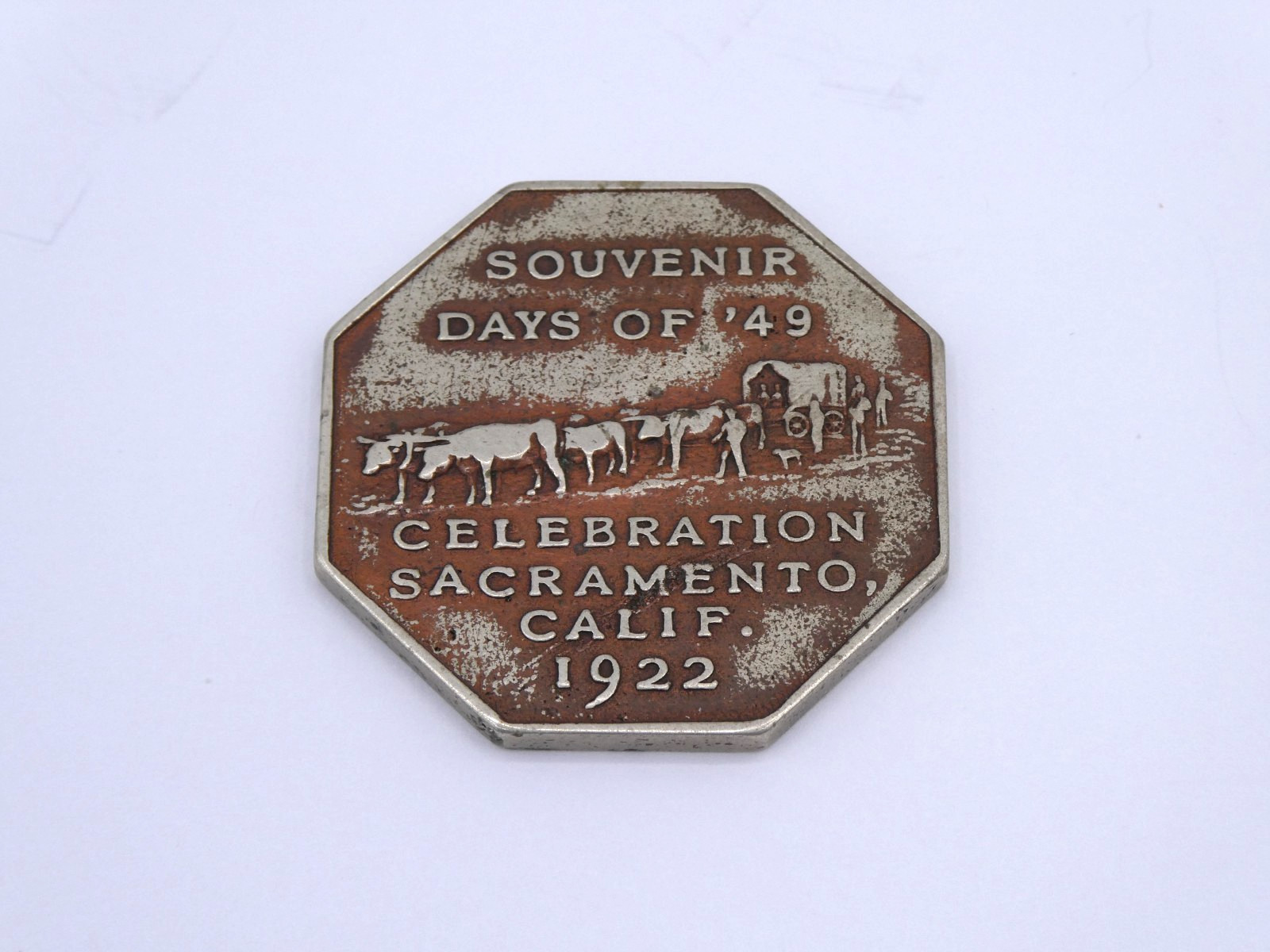 SUPER RARE: 1922 ‘Days of ‘49’ Celebration Sacramento Gold Rush Slug. F351