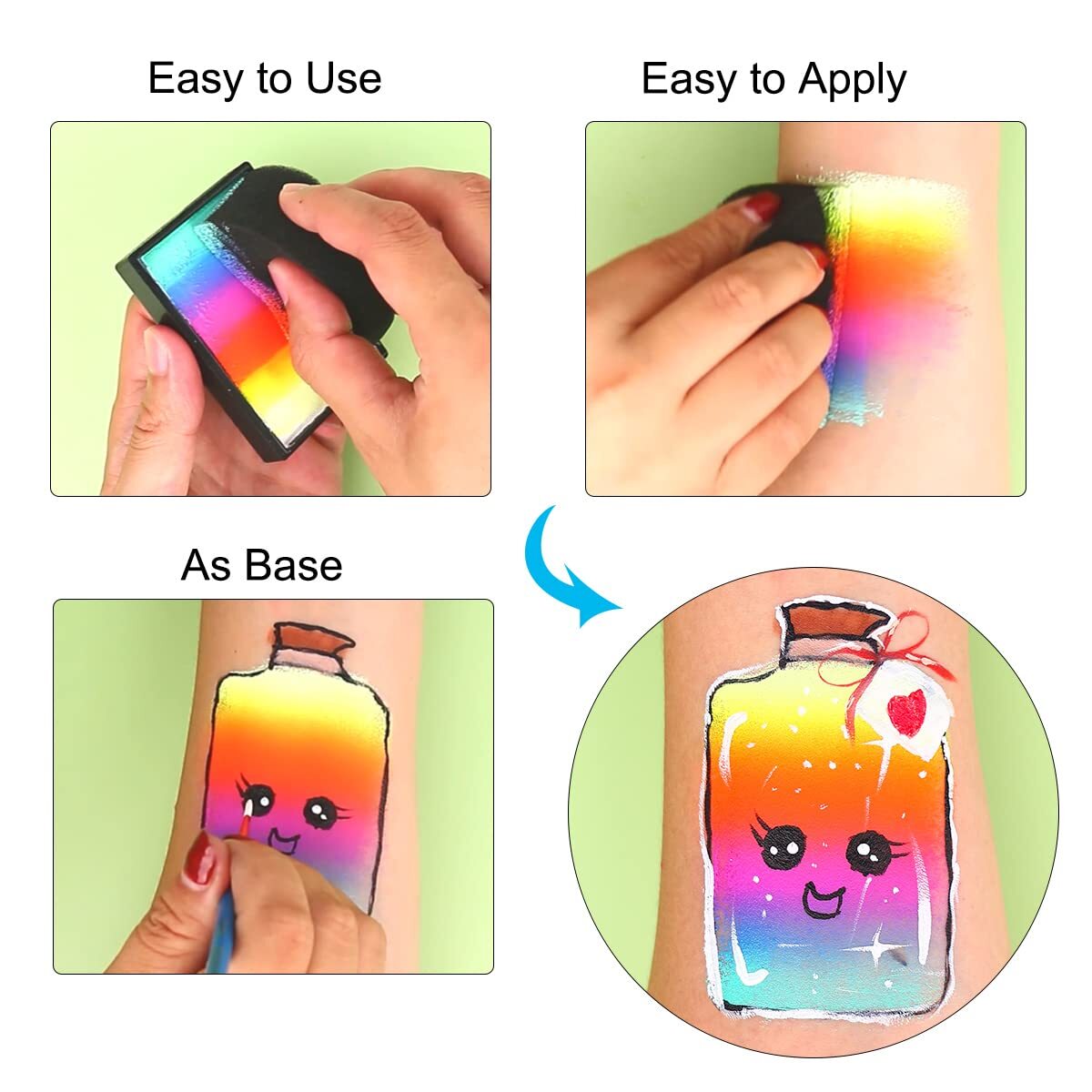 Bowitzki Professional Face Painting Kit For Artist With Pro Face Paint Brushes