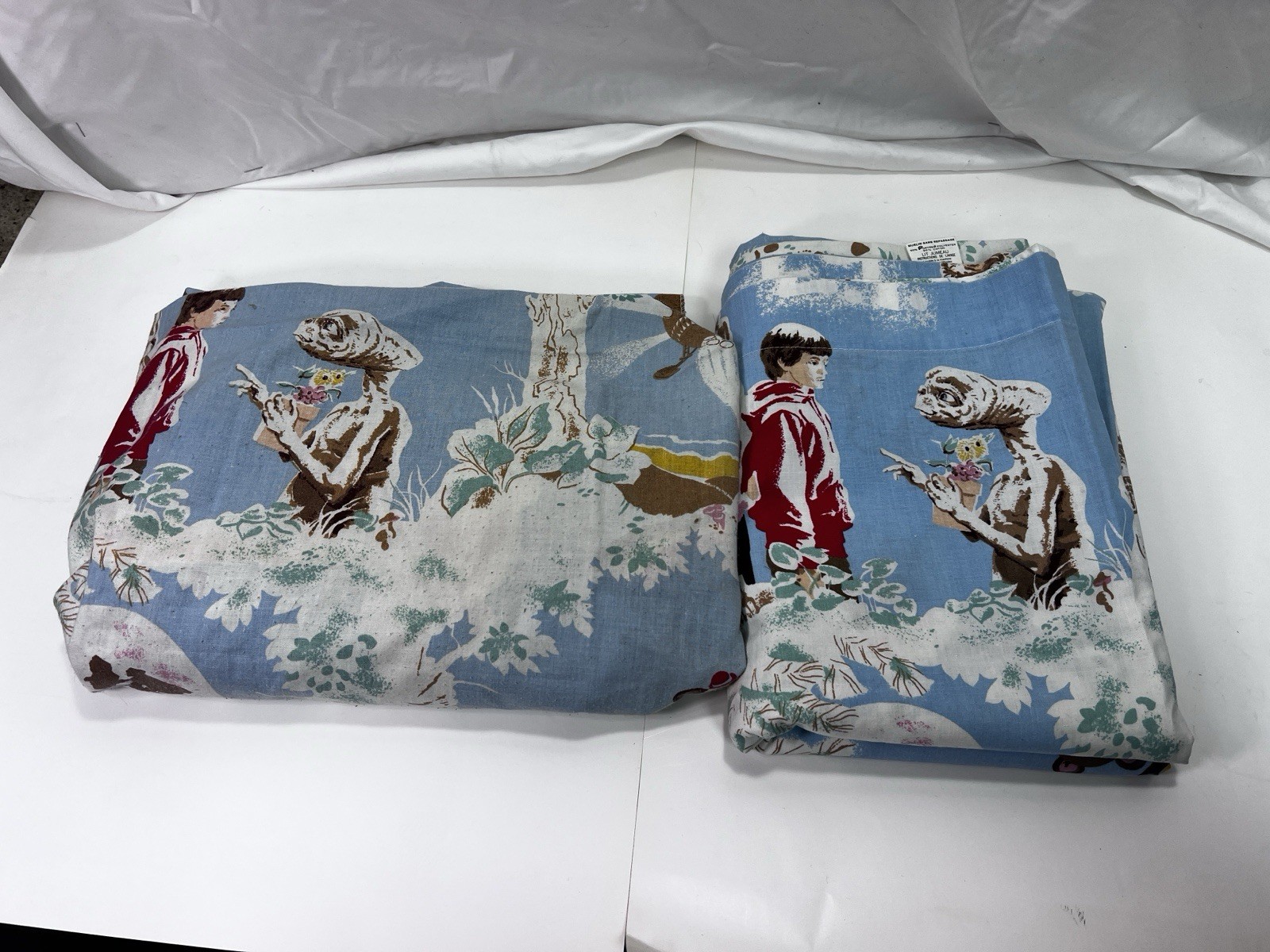 Vintage 1982 E.T. The Extra-Terrestrial Movie Twin sheet set Flat Fitted  Movie