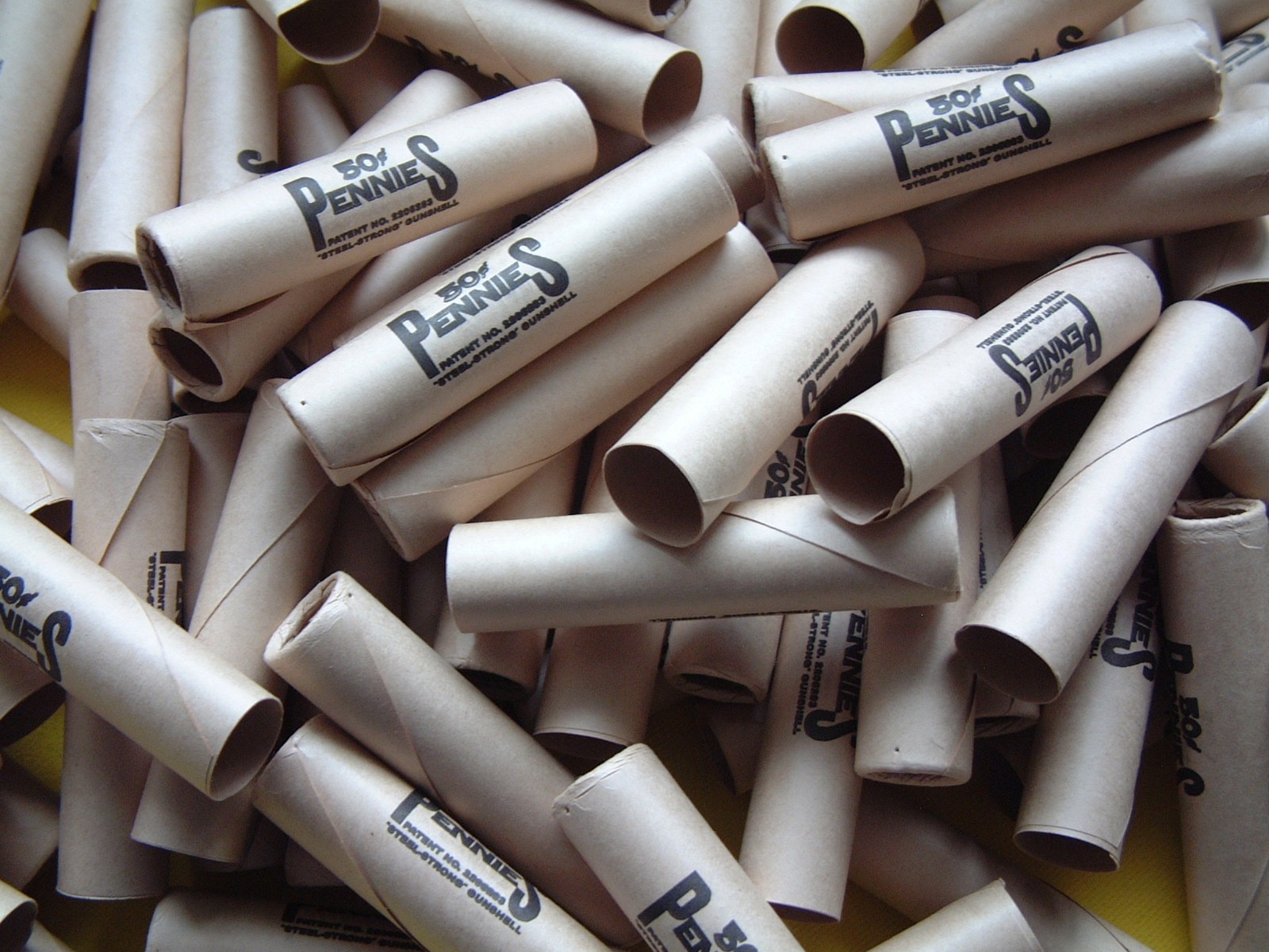 50 VINTAGE PRECRIMPED "STEEL-STRONG" GUNSHELL PENNY COIN WRAPPERS