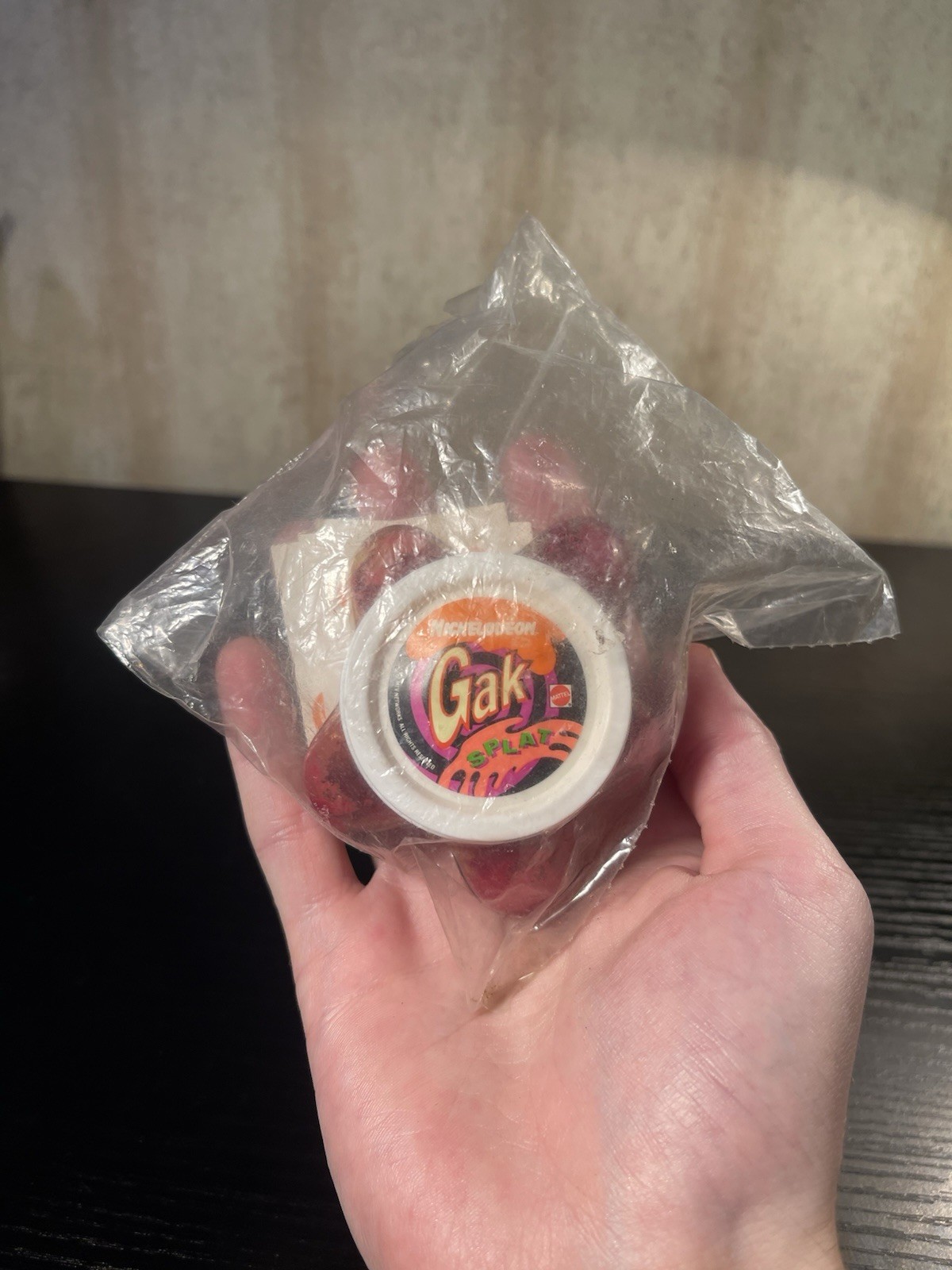 VINTAGE NICKELODEON GAK SPLAT Purple 90'S DRIED ORIGINAL PACKAGE RIPPED PLASTIC