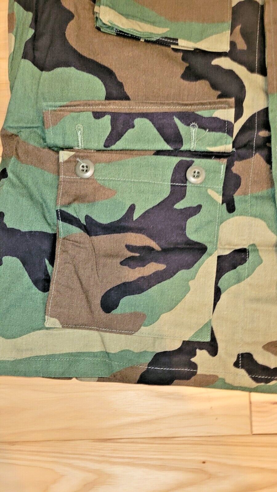WOODLAND BDU SHIRT COMBAT COAT LARGE REGULAR NOS WITH TAG DATED 1994