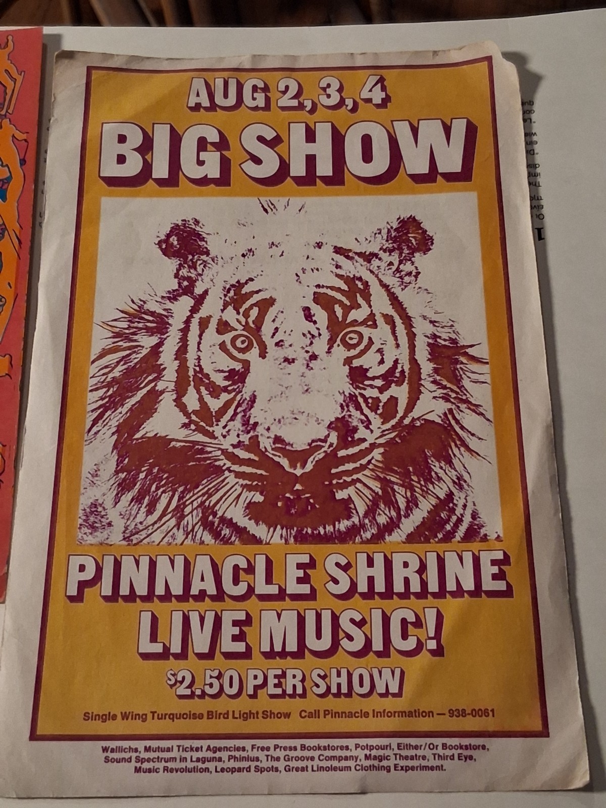 STEVE MILLER BAND,BLOSSOM,BIG SHOW PINNACLE SHRINE,CHARLATANS VINTAGE HAND BILLS