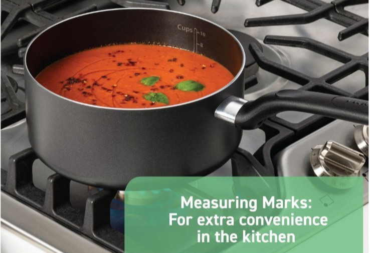 T-FAL ~ GREY ~ 2 Quart Covered Saucepan ~ Vented Lid ~ Measurement Markers