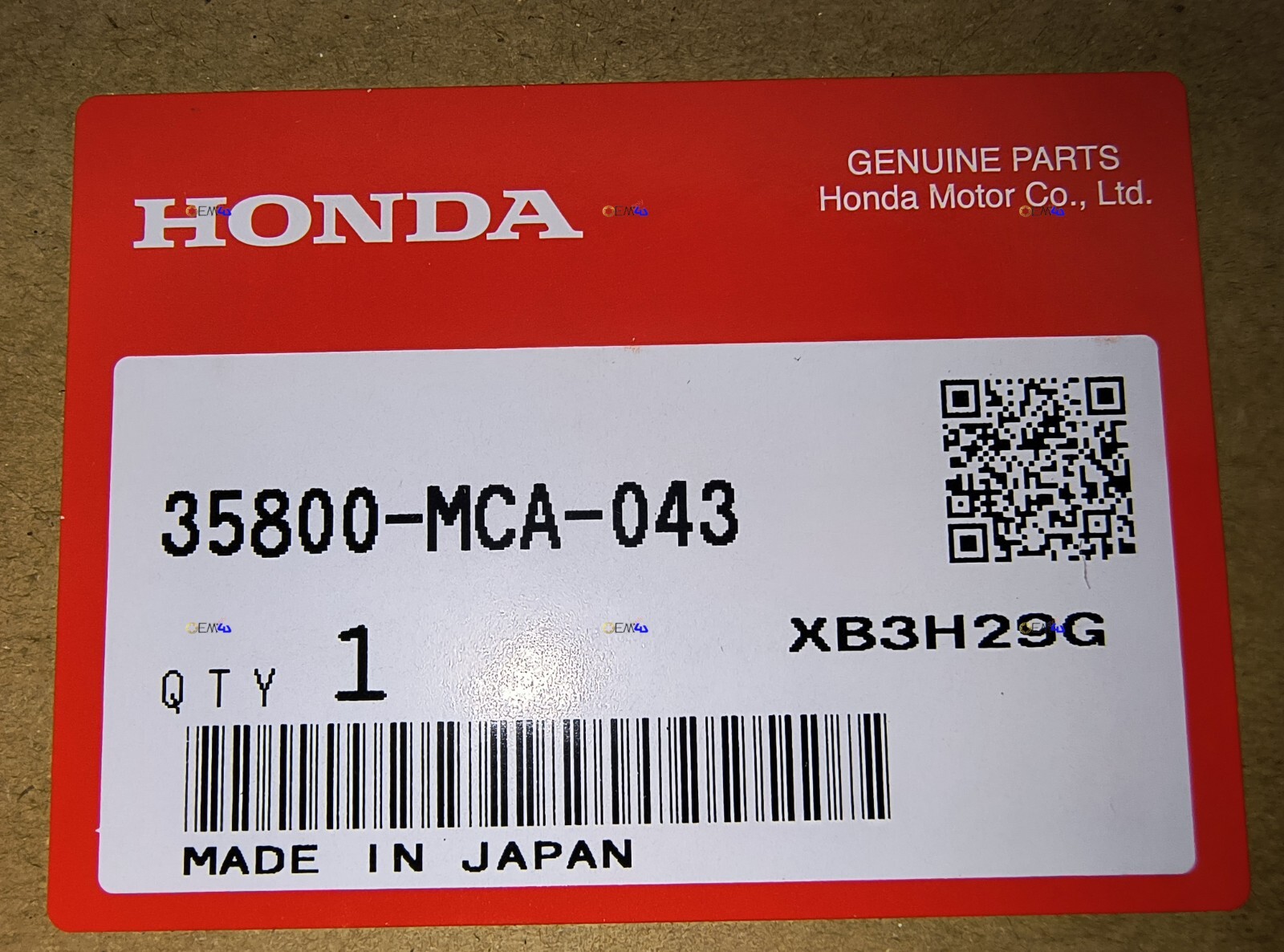 Honda OEM Height Control Switch Fog Light Hazard Left Panel GL1800 35800-MCA-043