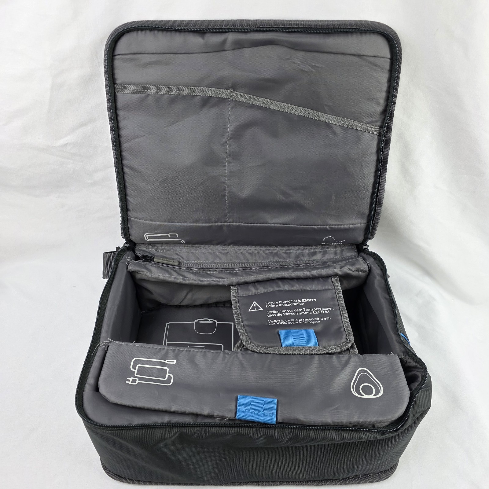 CPAP Travel Carrying Case Bag AirSense 10 AirCurve 10 Gray ResMed