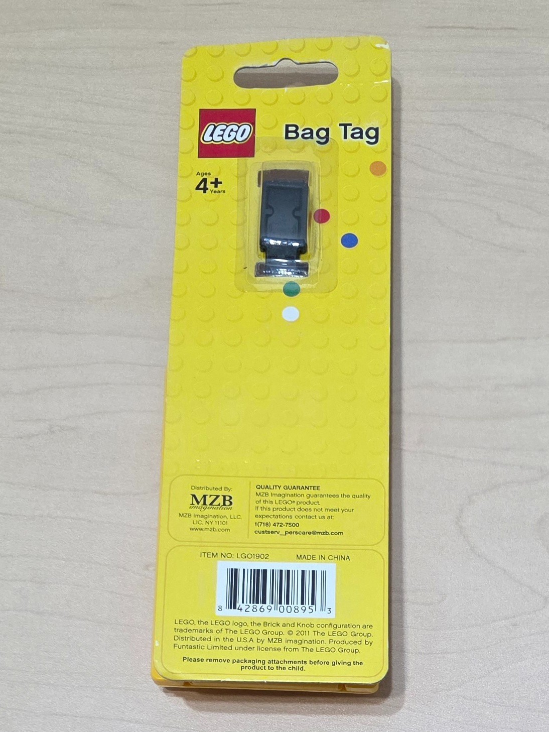 Brand New Yellow LEGO 2 x3 Brick / Plate Style Large Sized Luggage / Bag Tag