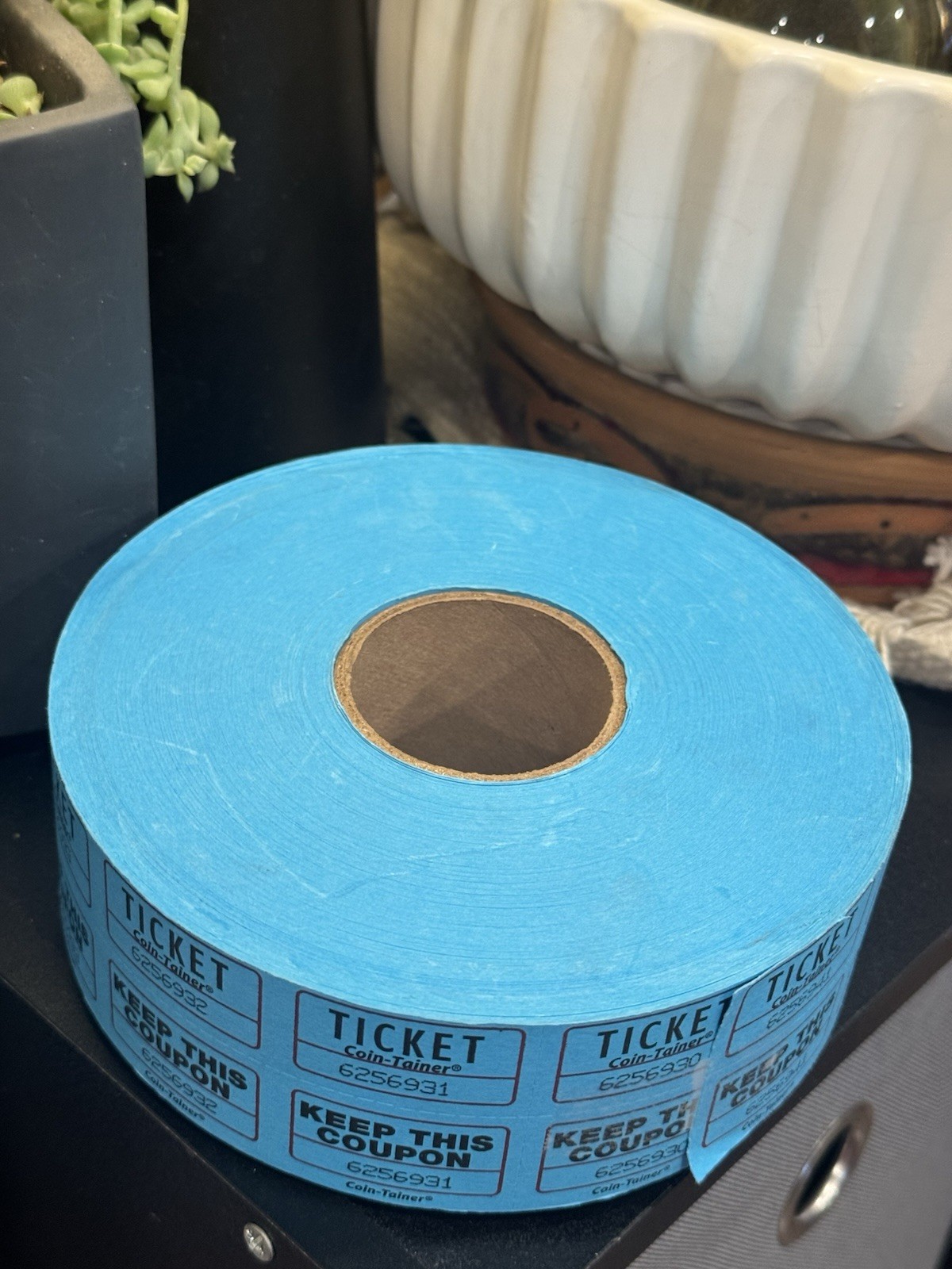 Coin-Tainer Double Ticket Drawing Keep Coupon Carnival Fair Festival Raffle 2000