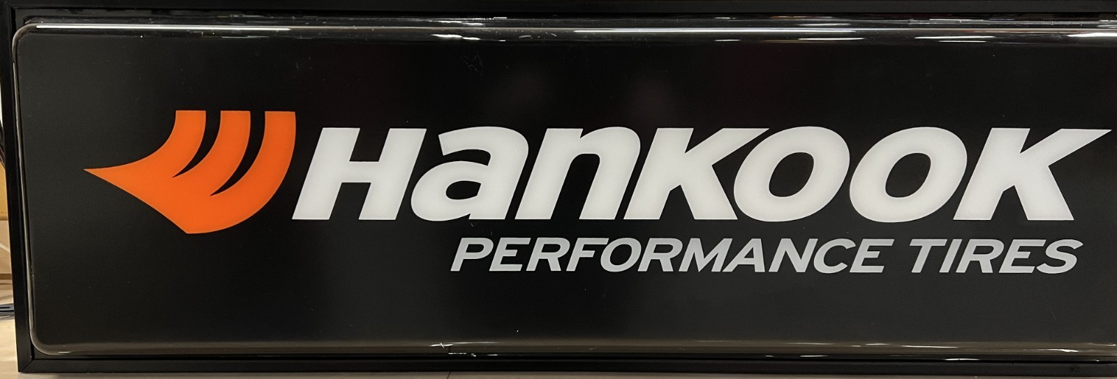 HANKOOK Tire Dealer Sign Black White Letters Single Sided Hanging