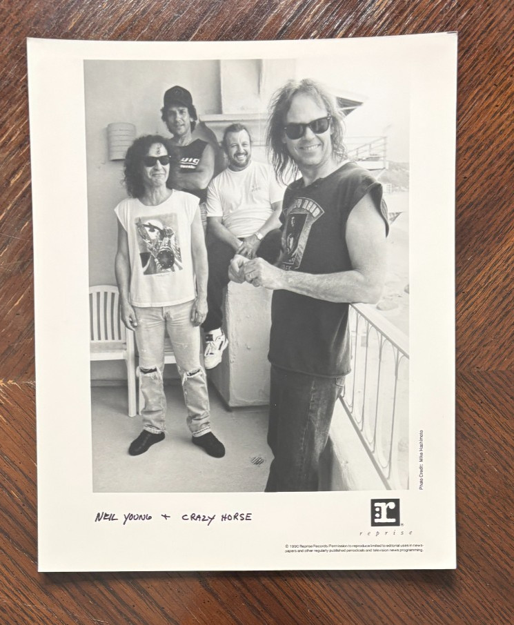 Neil Young Press Photos Lot - 4 Vintage 8x10 B&W 1989-1994 (Crazy Horse)