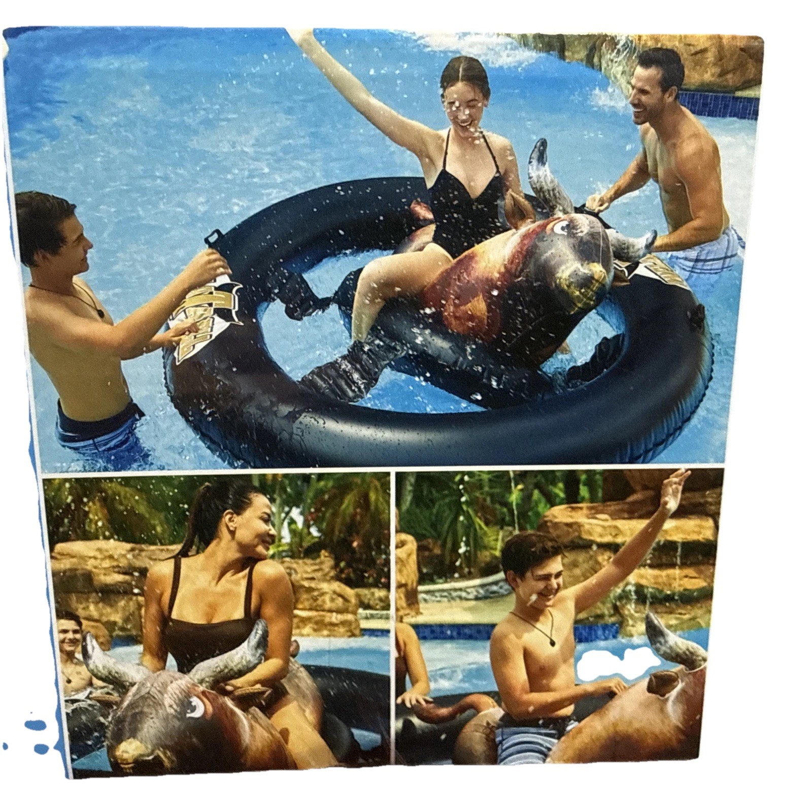 Inflatabull Inflatable Ride On Rodeo Bull Pool Toy Float Ages 9+ New Unopened