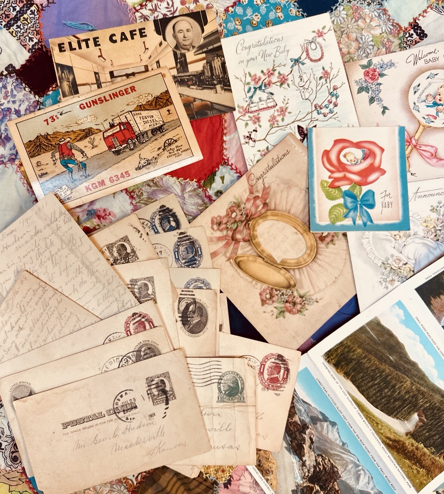 1900s Correspondences Stamps & 1890s + Getting Cards ✨RARE✨ Ephemera GALORE!