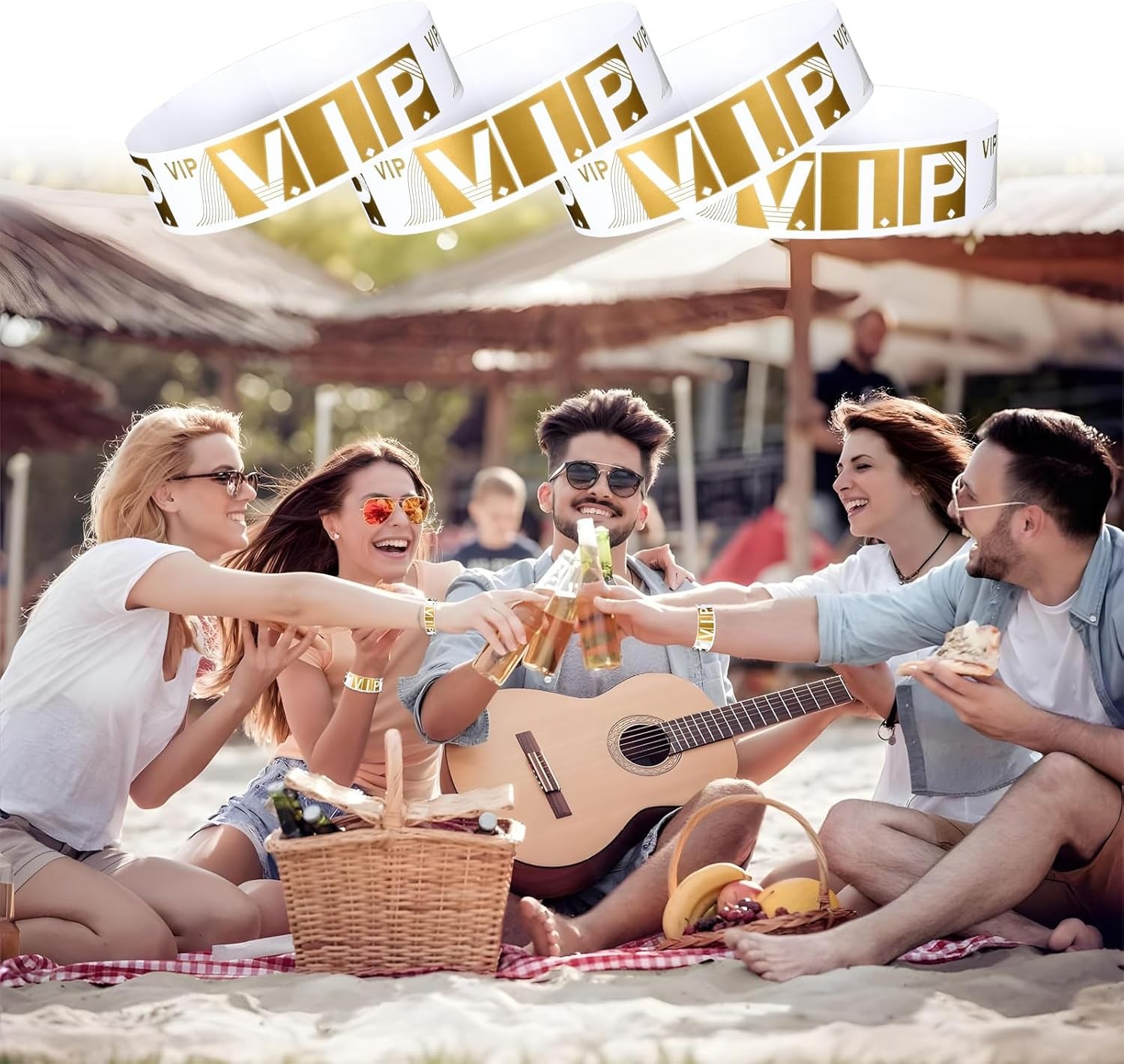 100 Pcs VIP Wristbands for Events Concert Club Amusement Park Party Bracelets