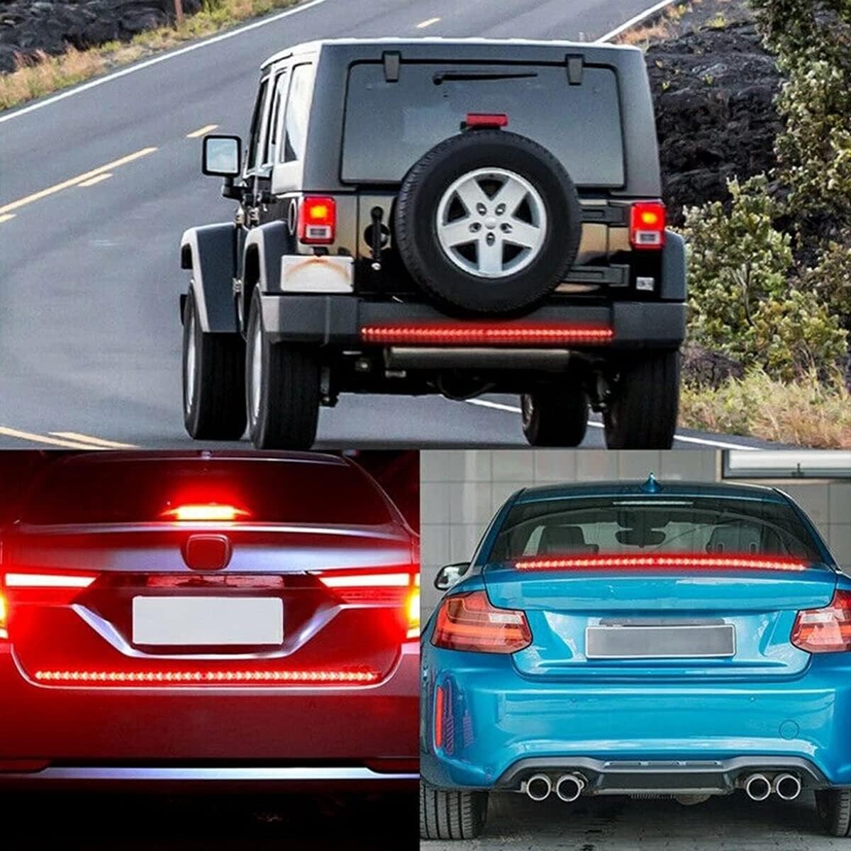 LED Tailgate Light Bar 60" Triple Row 5-Function Strip for Pickup Trailer SUV