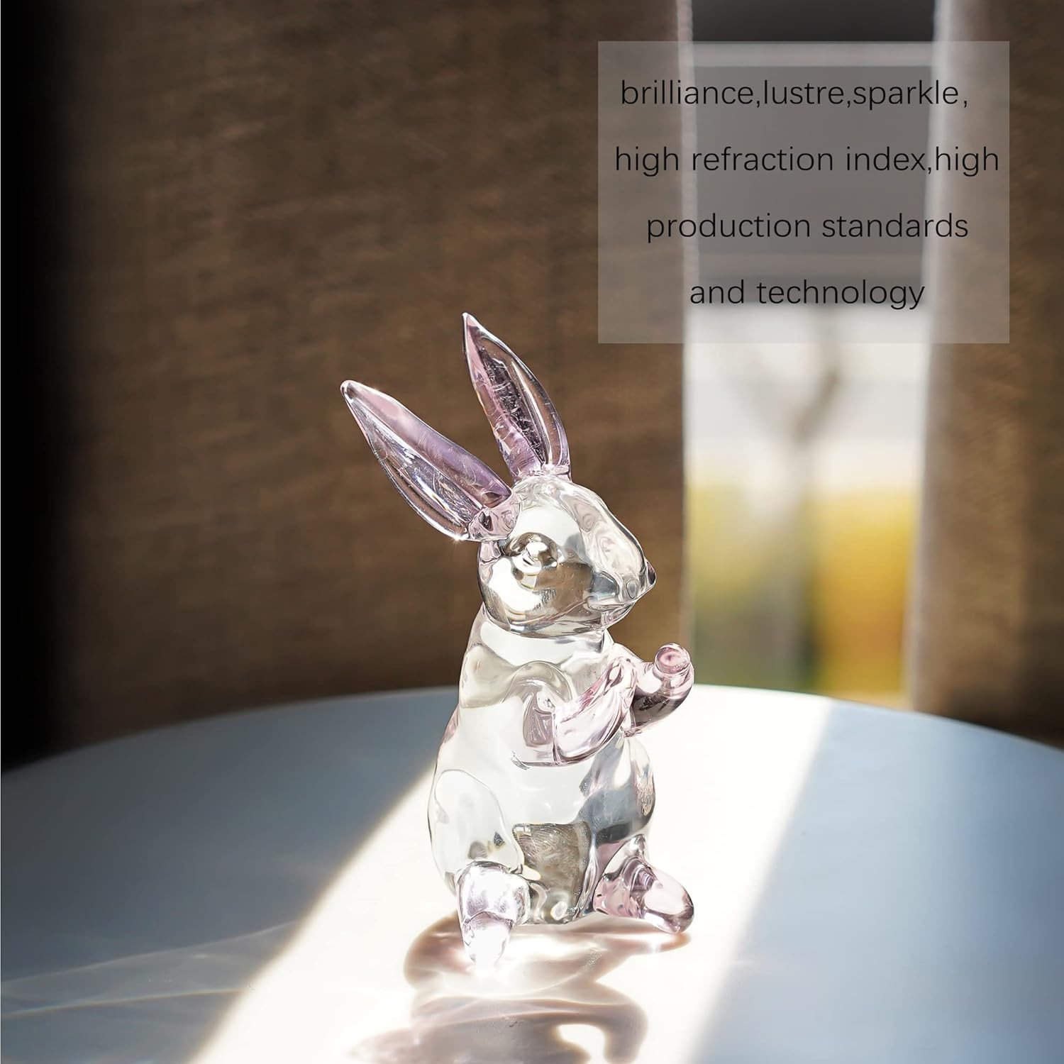 HDCRYSTALGIFTS 3.5Inch Crystal Rabbit Bunny Figurine Collectibles Spring Easter
