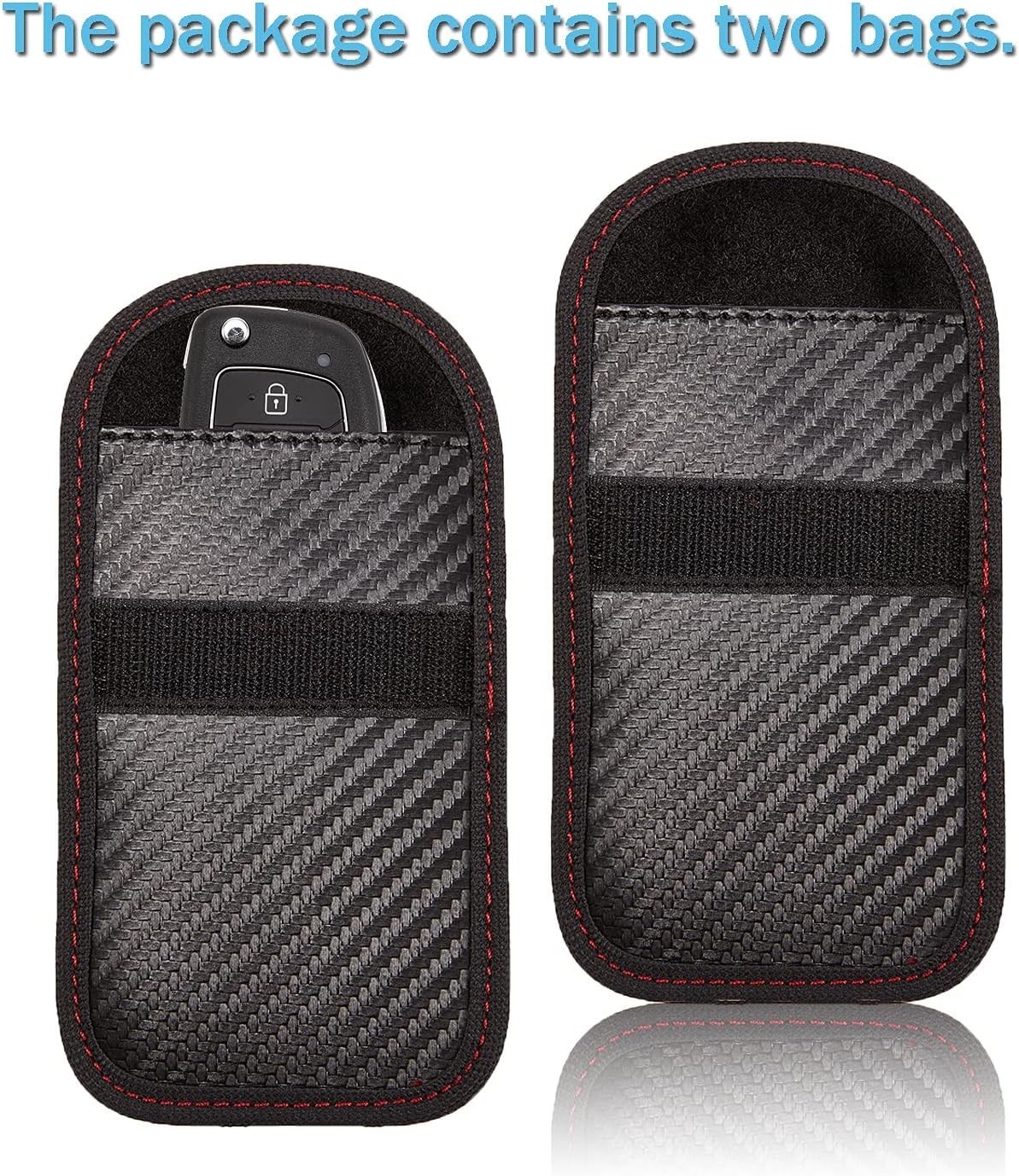 2PCS Key Fob Faraday Bag Car RFID Signal Blocker Anti-Theft Protector Pouch