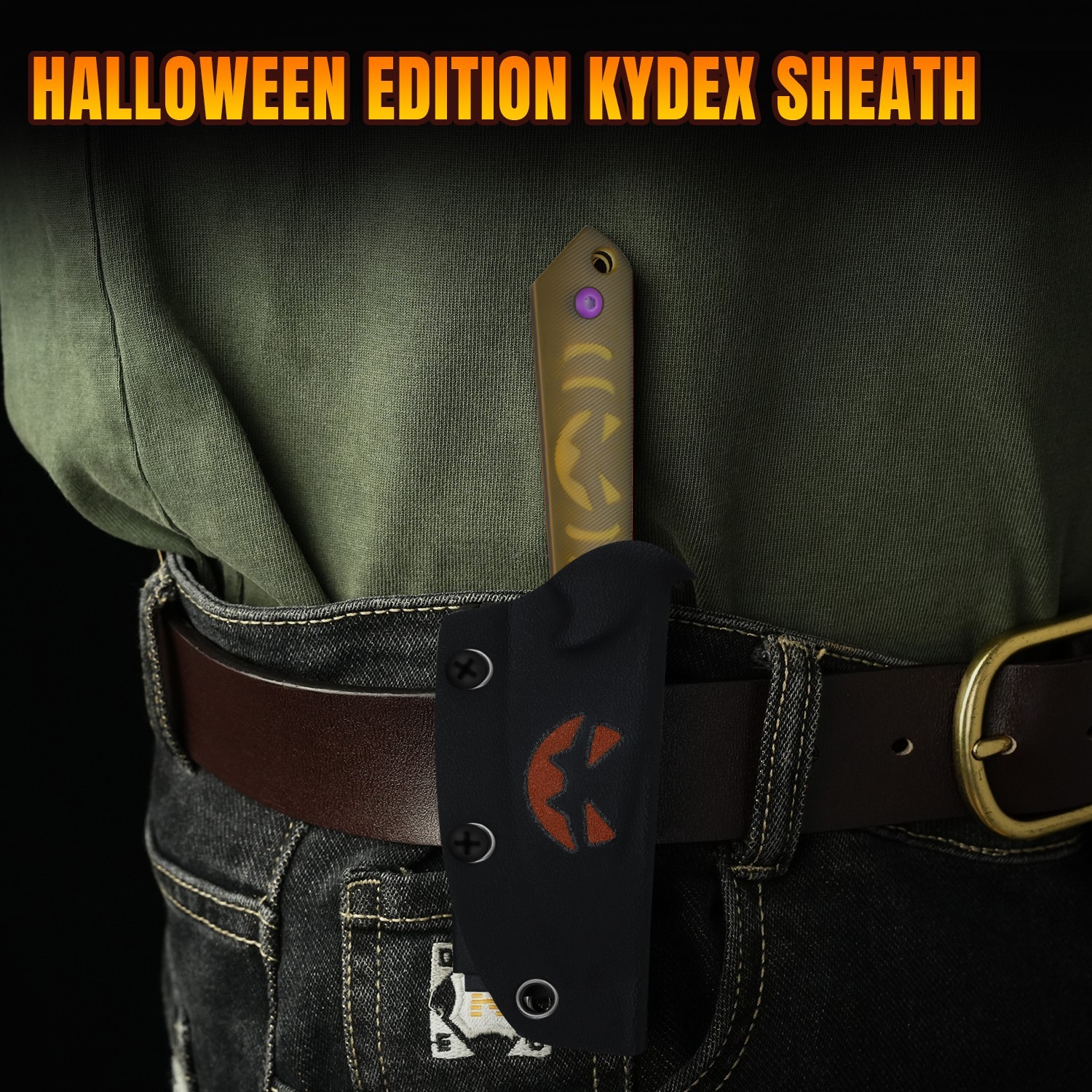 Kizer Mini Harpoon Fixed Knife 3V Blade PEI Handle With Sheath Halloween Gift