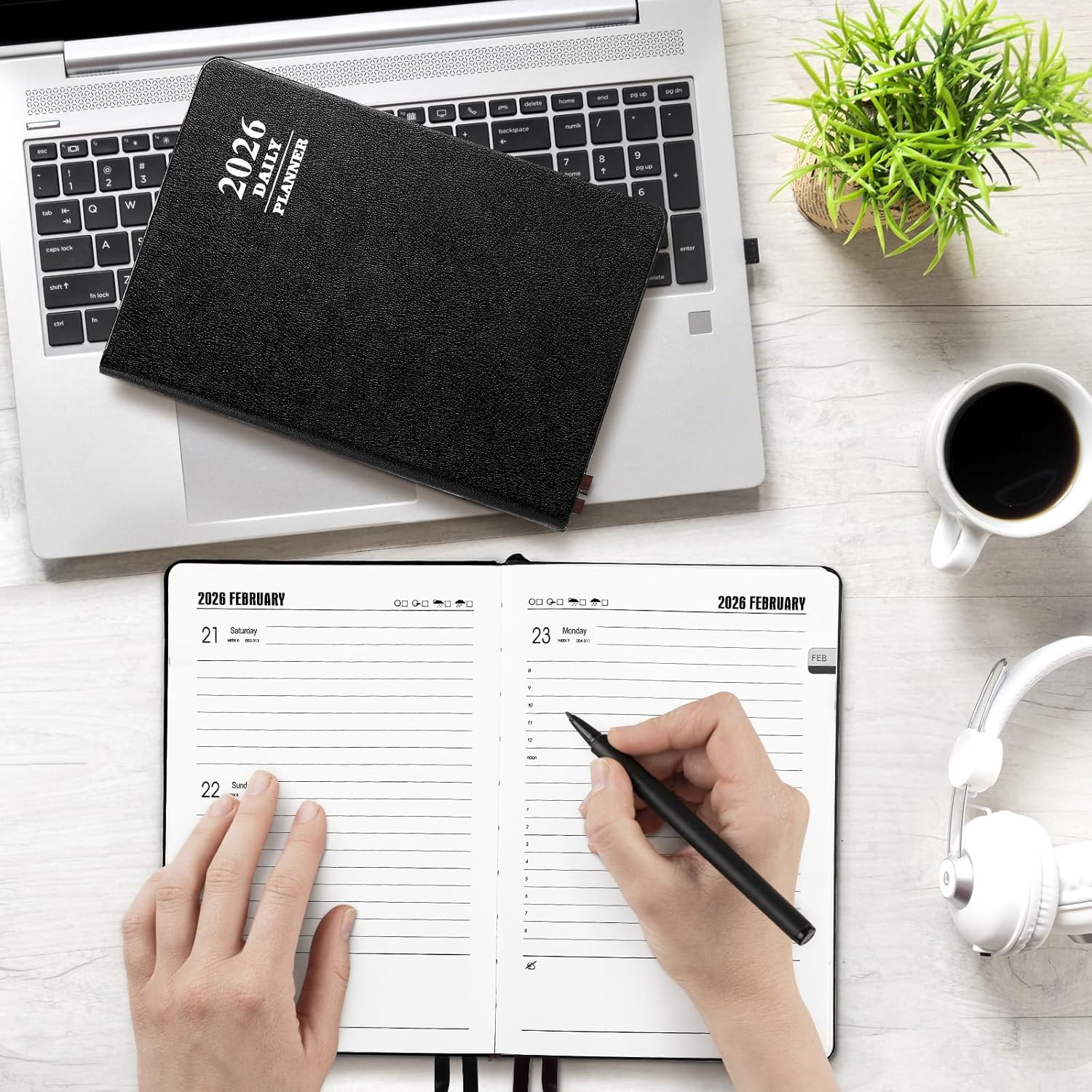 2026 Daily Hourly Planner - One Page a Day, 2026 Diary 5.7 X 8.3" Hardcover Mont