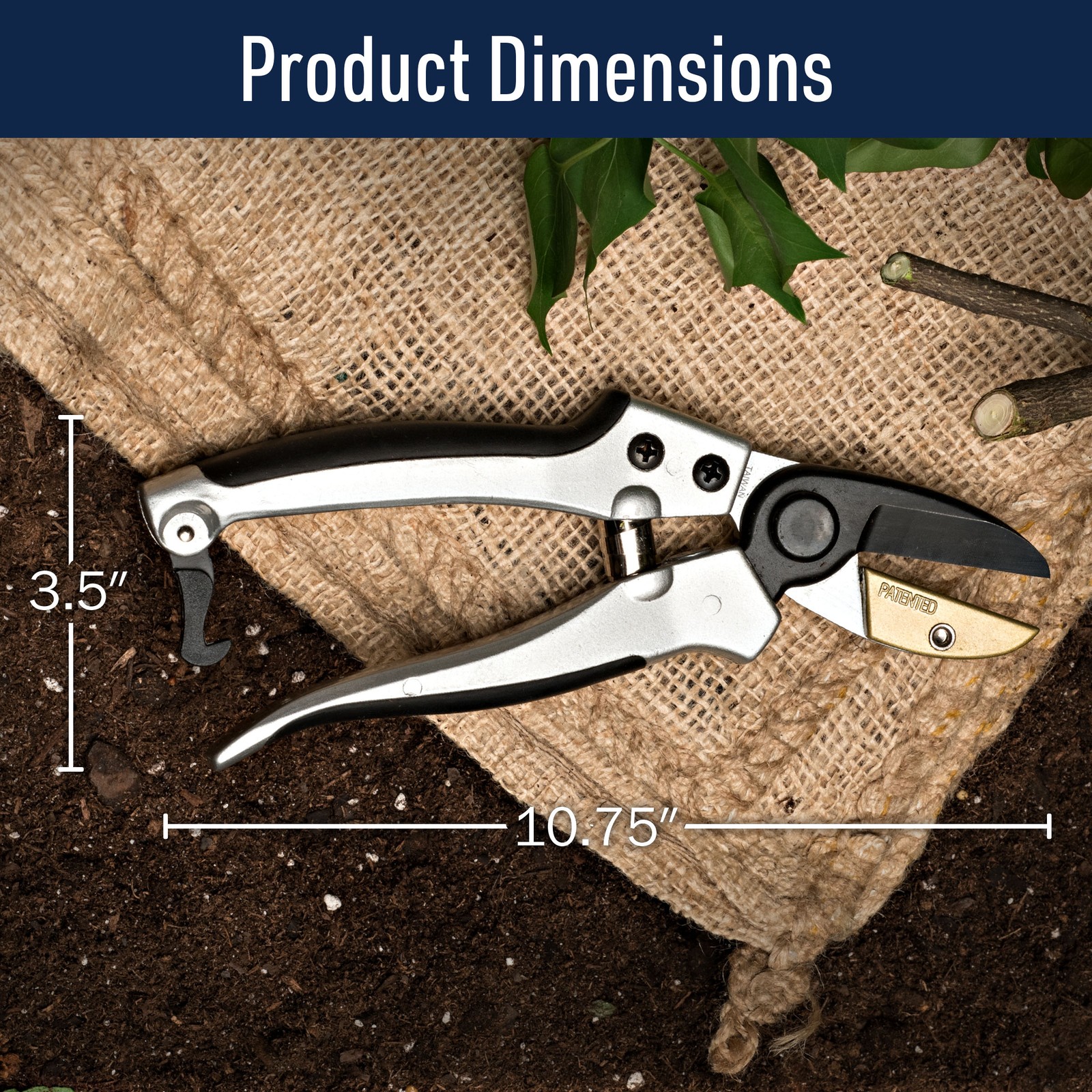 Anvil Pruning Shears for Gardening 7.75” Heavy Duty Branch Cutter Garden Shears