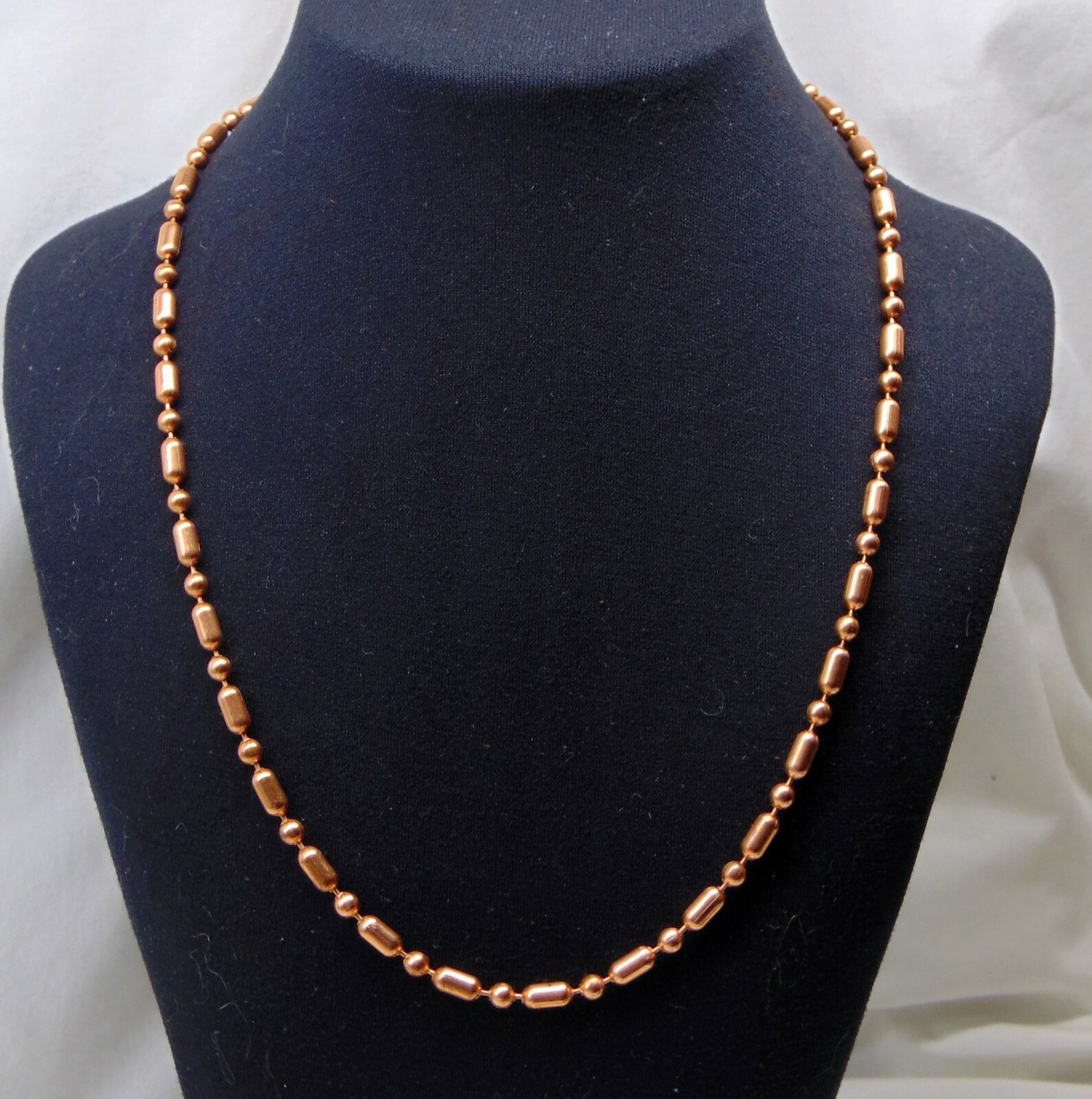 100% COPPER Ball + Bar Chain ~ NECKLACES ~ 4.5mm bead ~ #10 size Various Lengths