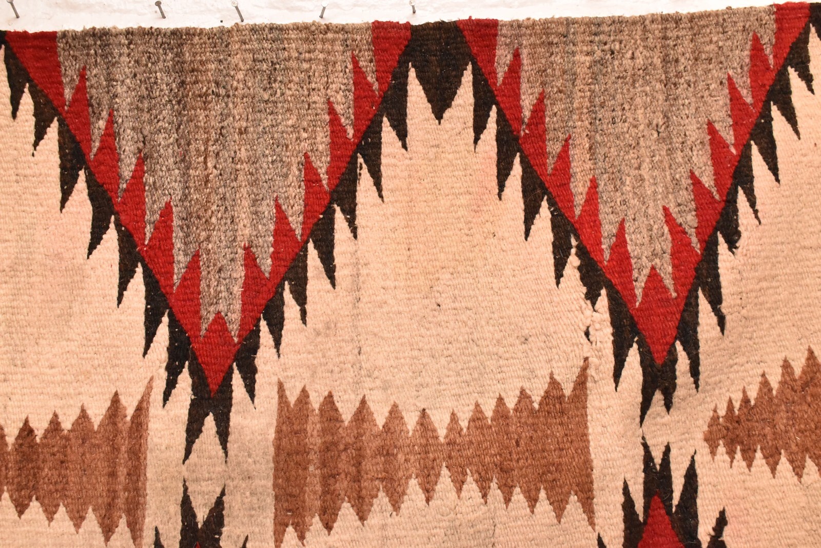 Antique Navajo Large Rug Native American Indian Weaving 62x31 Textile Vintage