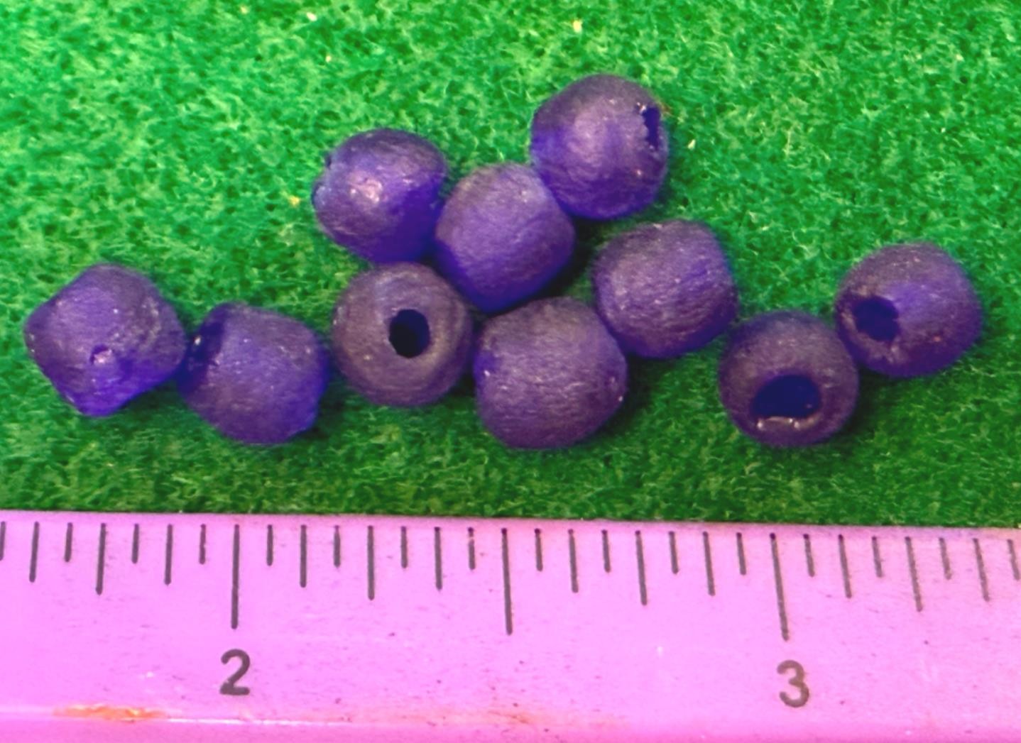 (10) Old Huron Indian Venetian Cobalt Blue Glass Trade Beads Fur Trade Era