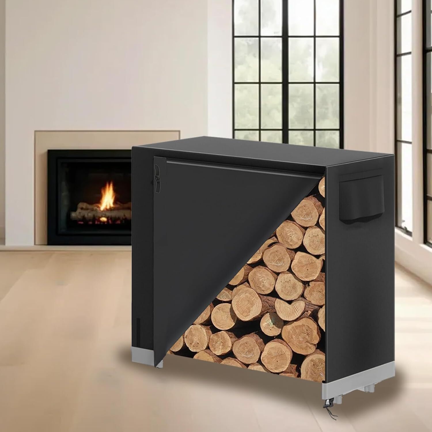 1200D 4ft Firewood Log Rack Cover Waterproof Storage Holder Heavy Duty Outdoor