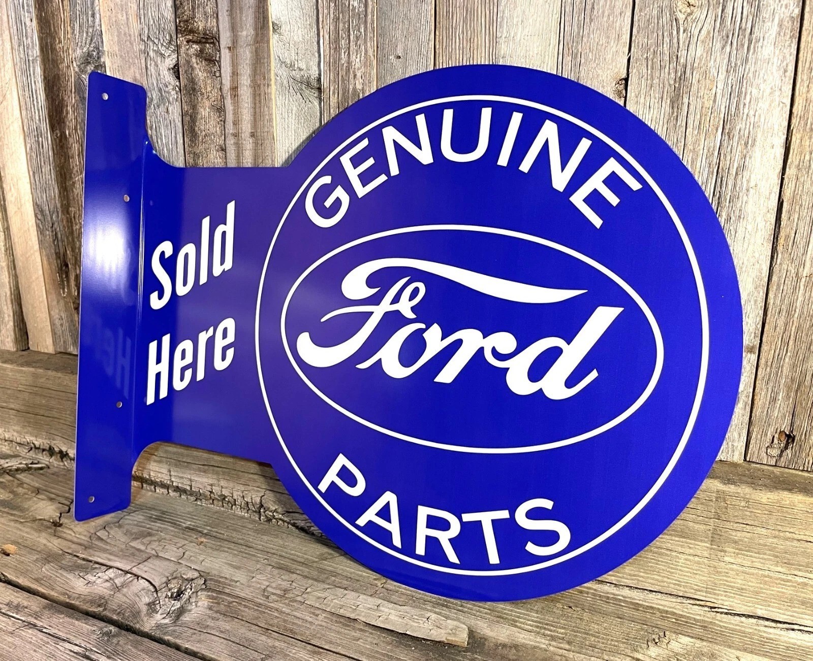 Ford Genuine Parts Metal Flange Sign – Garage Wall Decor – Man Cave | Free Ship