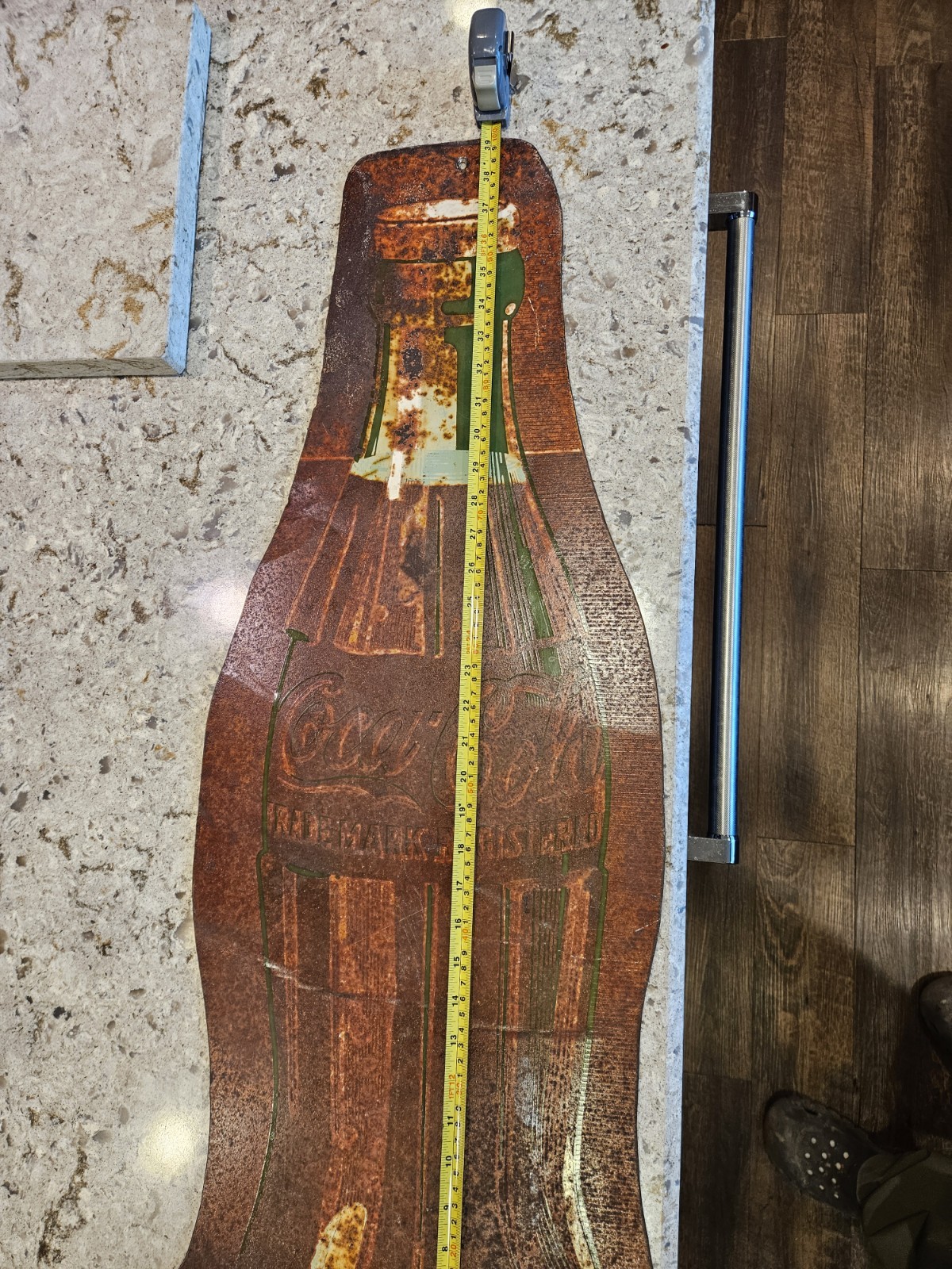 Coca-Cola 39” Bottle Sign – Vintage Tin Metal Coke Advertising Display