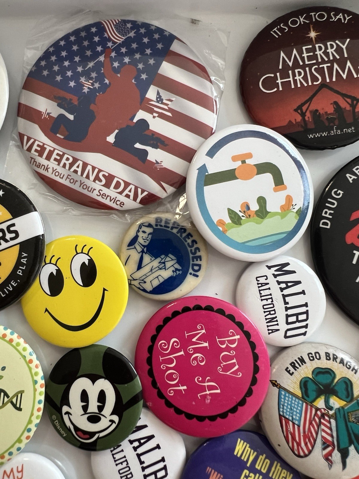 Lot 70+ Vintage Pinback Buttons Political Advertisement Pop Culture Assorted Mix