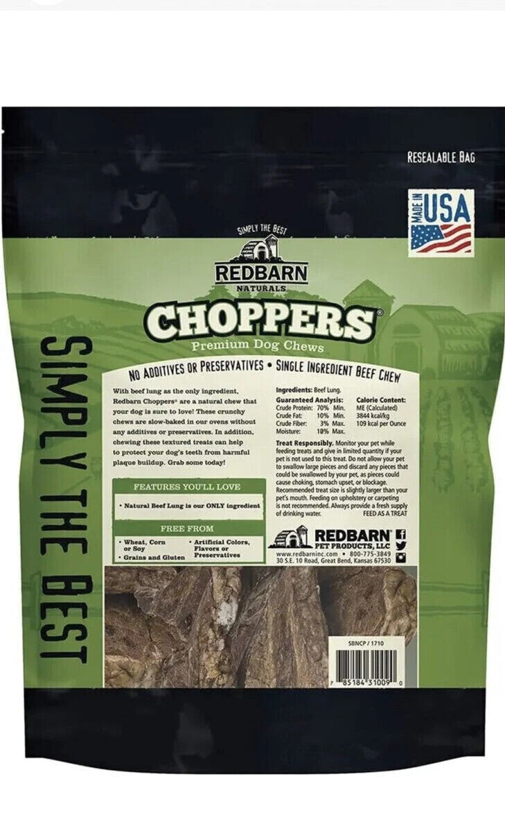 Redbarn Beef Lung Choppers Dog Chew treats (4 Pack)*