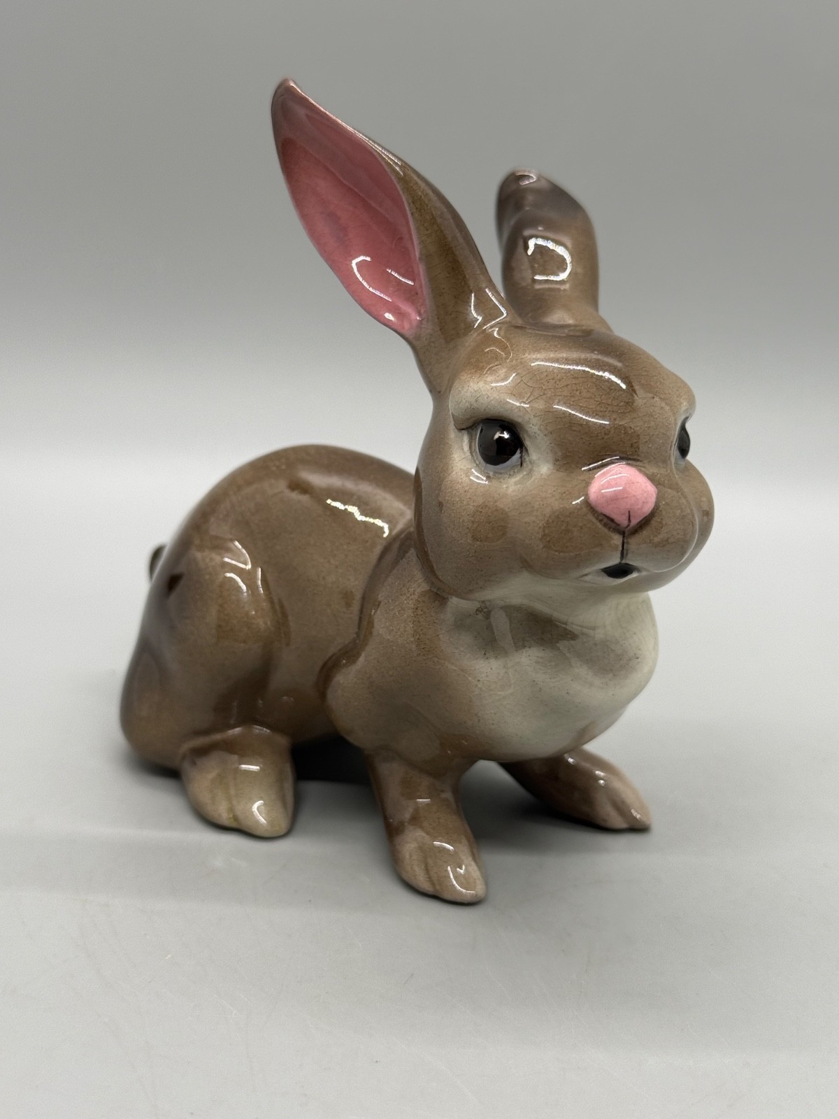 Vintage Hagen Renaker Glossy Brown Molly Rabbit